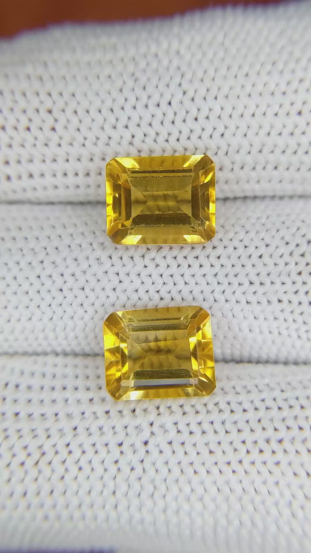 5.83&nbsp;Ct.Tw.Total Carat Weight Citrine Pair from Brazil Size Video