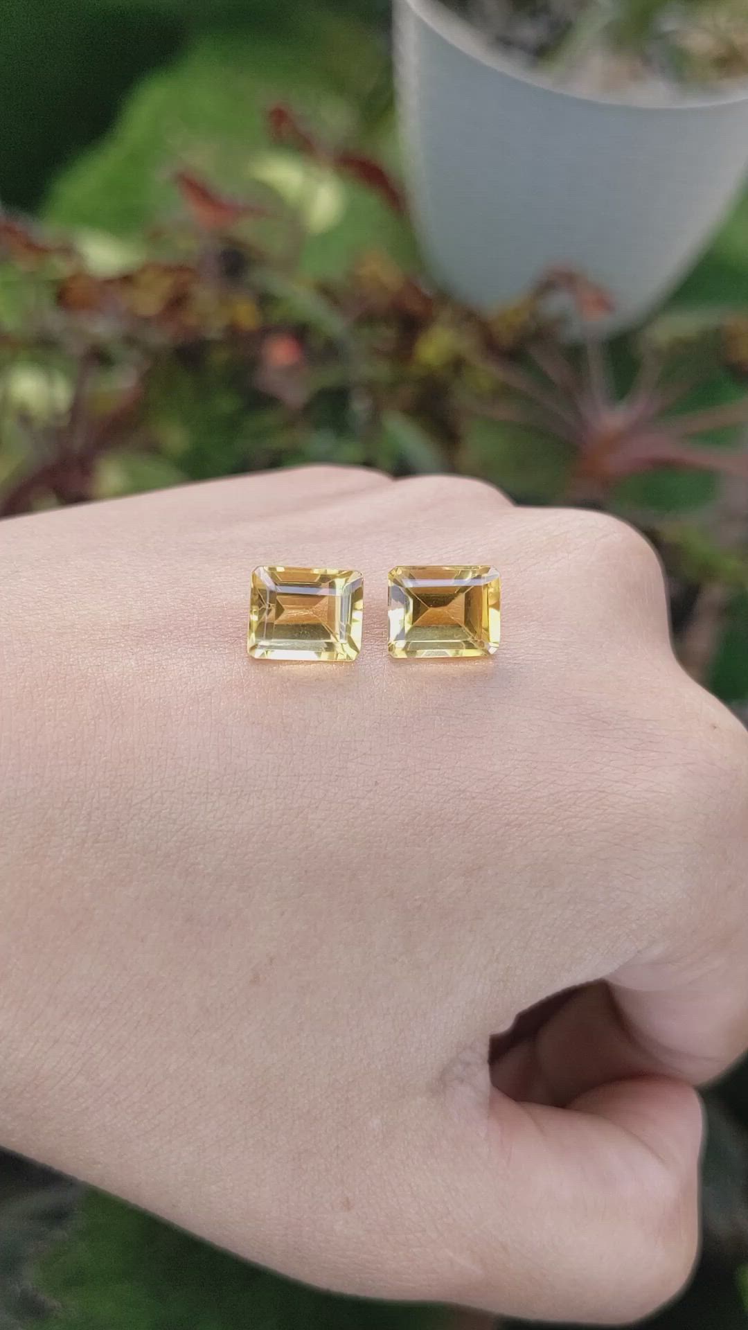 7.16&nbsp;Ct.Tw.Total Carat Weight Citrine Pair from Brazil Size Video