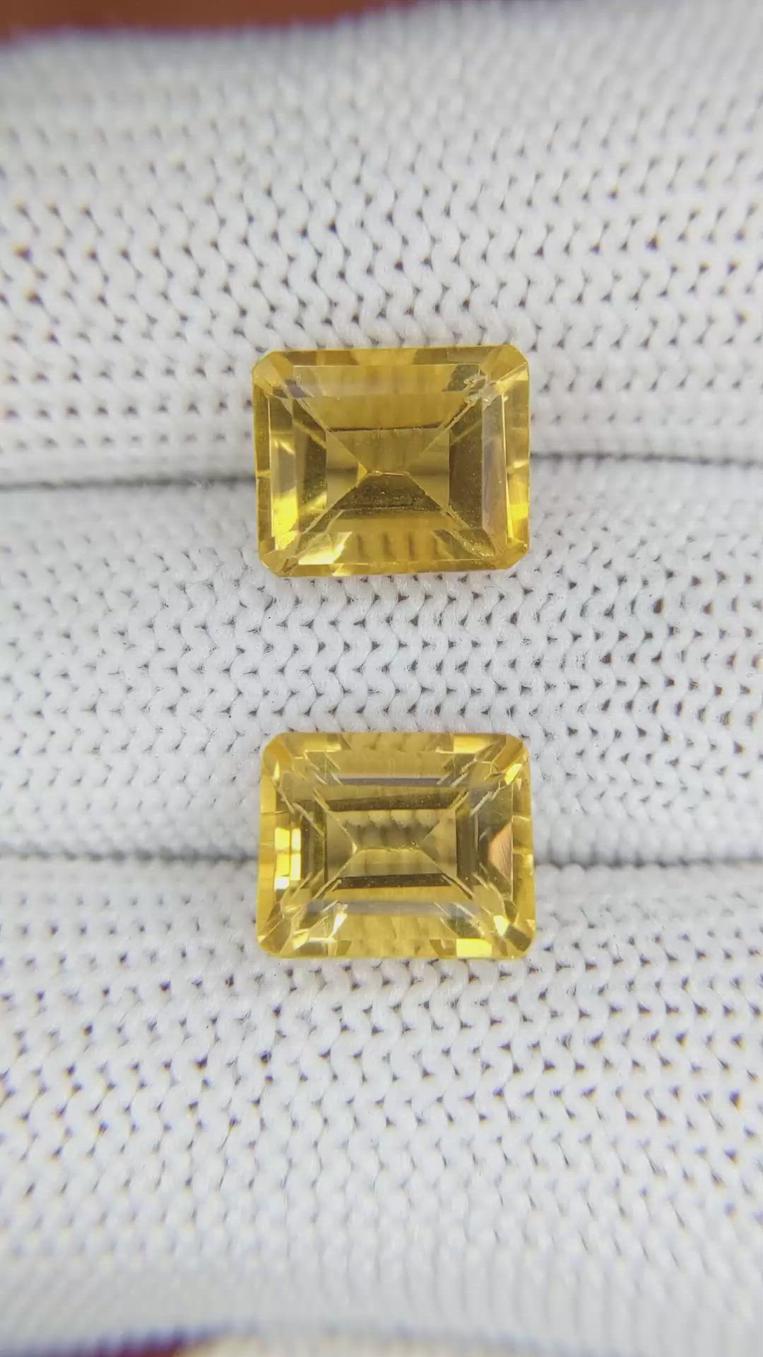 7.16&nbsp;Ct.Tw.Total Carat Weight Citrine Pair from Brazil Size Video