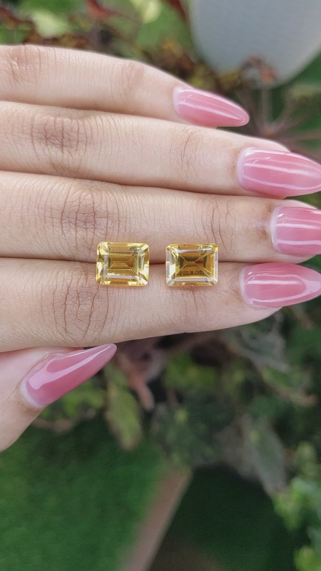 7.16&nbsp;Ct.Tw.Total Carat Weight Citrine Pair from Brazil Size Video