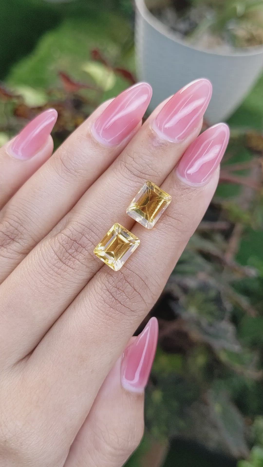 7.16&nbsp;Ct.Tw.Total Carat Weight Citrine Pair from Brazil Size Video