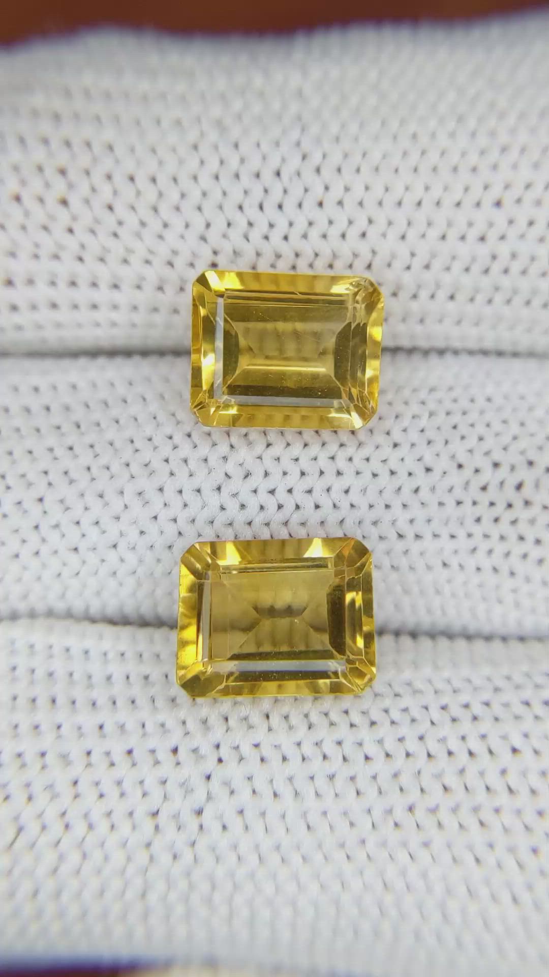 6.34&nbsp;Ct.Tw.Total Carat Weight Citrine Pair from Brazil Size Video