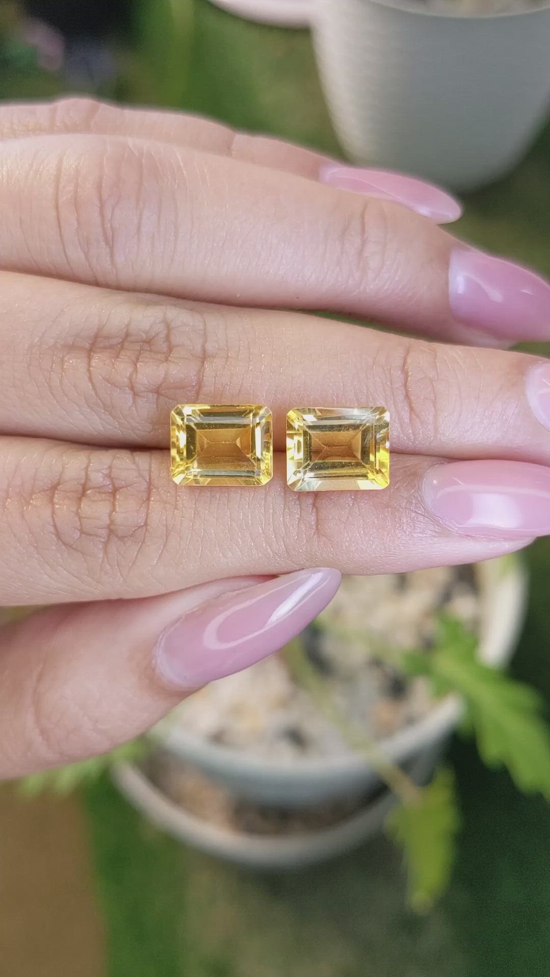 6.84&nbsp;Ct.Tw.Total Carat Weight Citrine Pair from Brazil Size Video