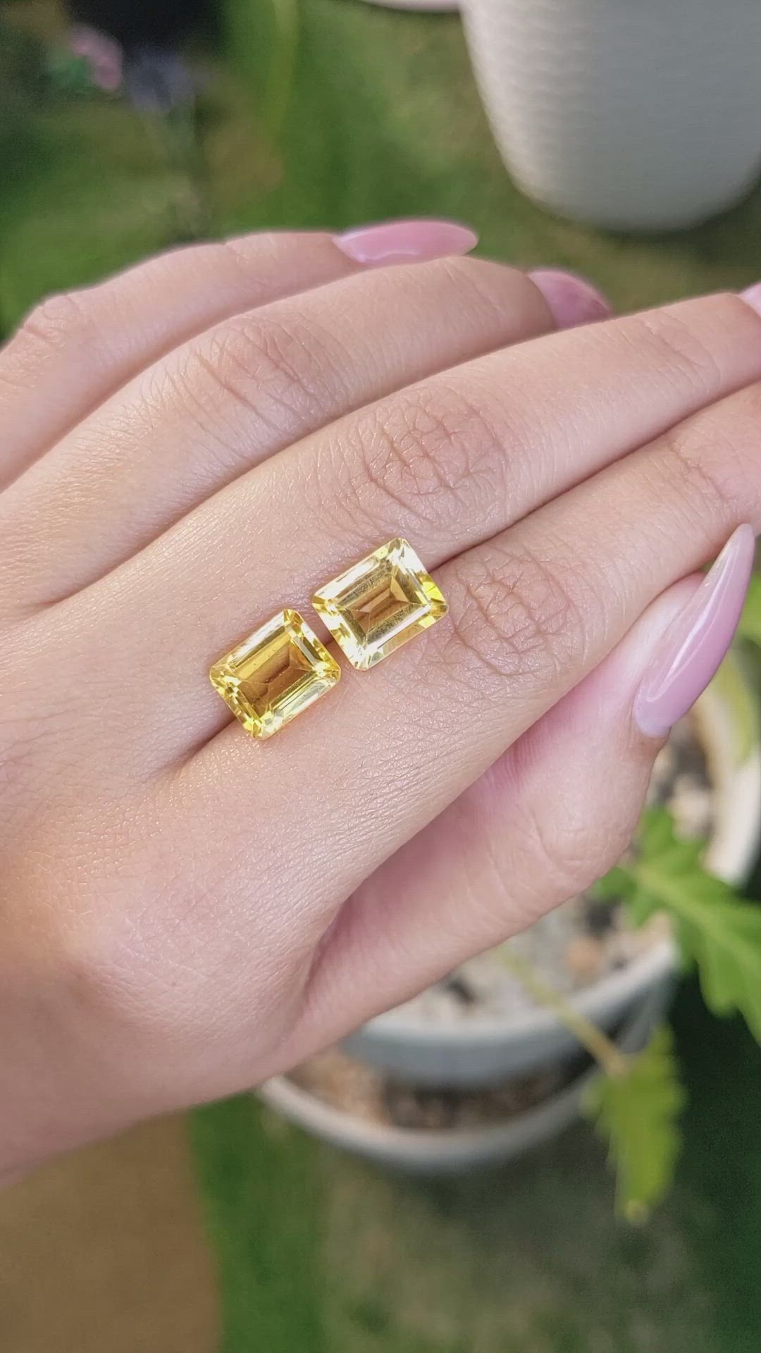 6.84&nbsp;Ct.Tw.Total Carat Weight Citrine Pair from Brazil Size Video