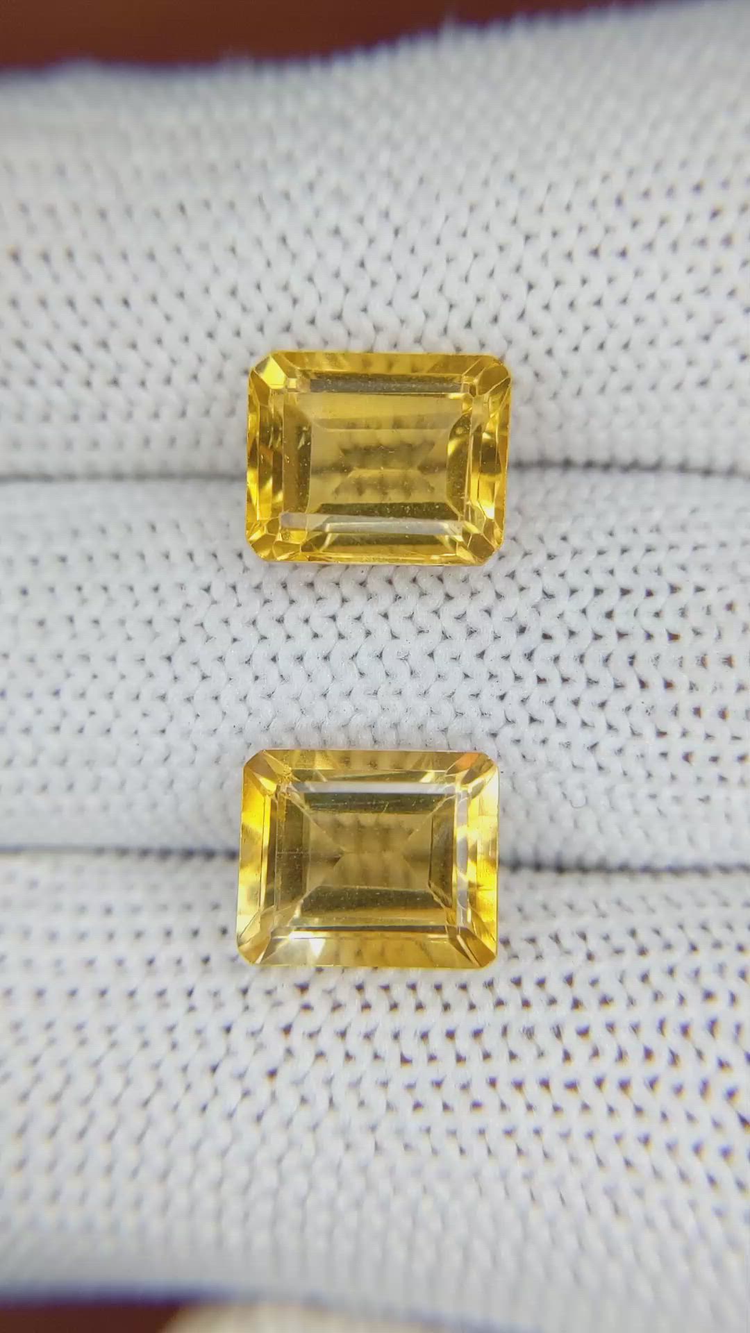 6.84&nbsp;Ct.Tw.Total Carat Weight Citrine Pair from Brazil Size Video