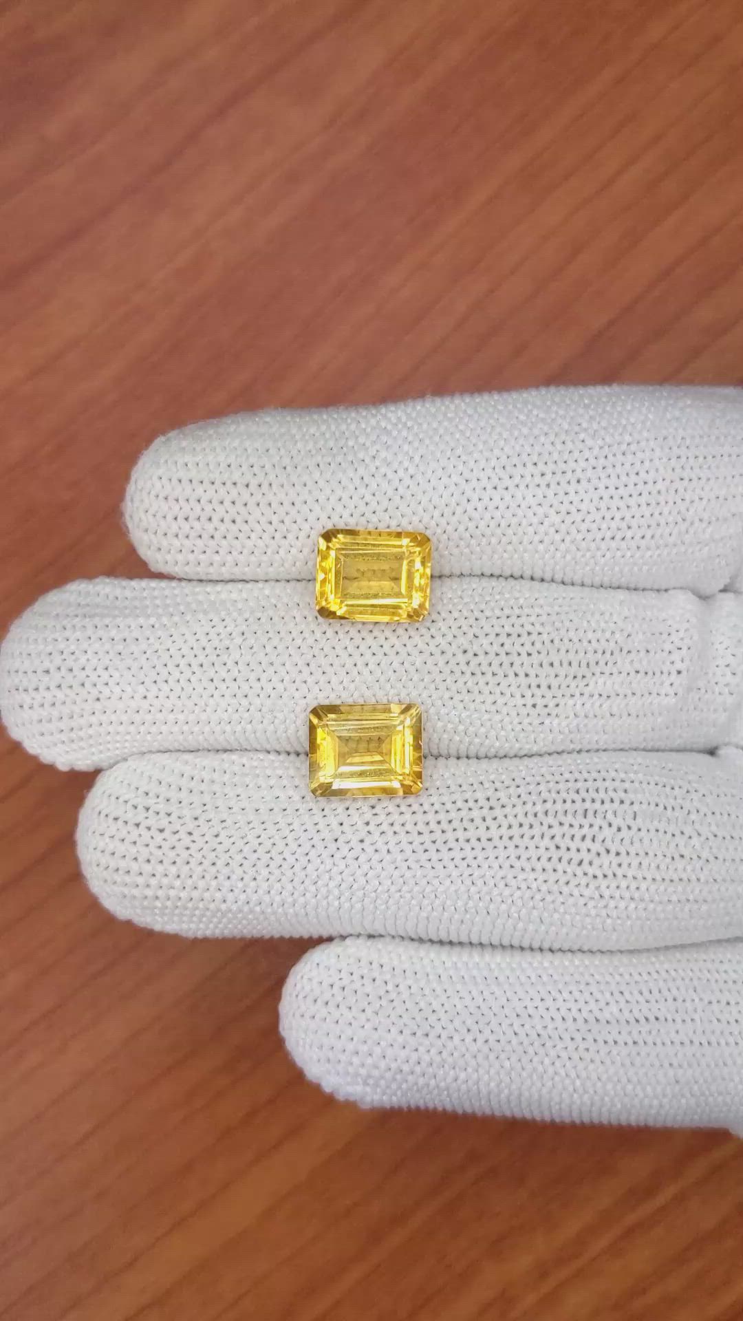 6.84&nbsp;Ct.Tw.Total Carat Weight Citrine Pair from Brazil Size Video