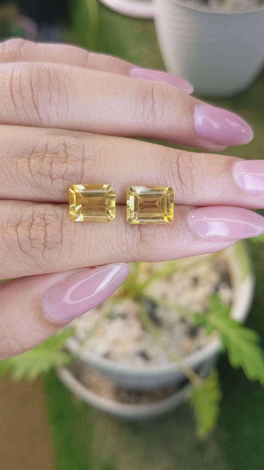 6.05&nbsp;Ct.Tw.Total Carat Weight Citrine Pair from Brazil Size Video