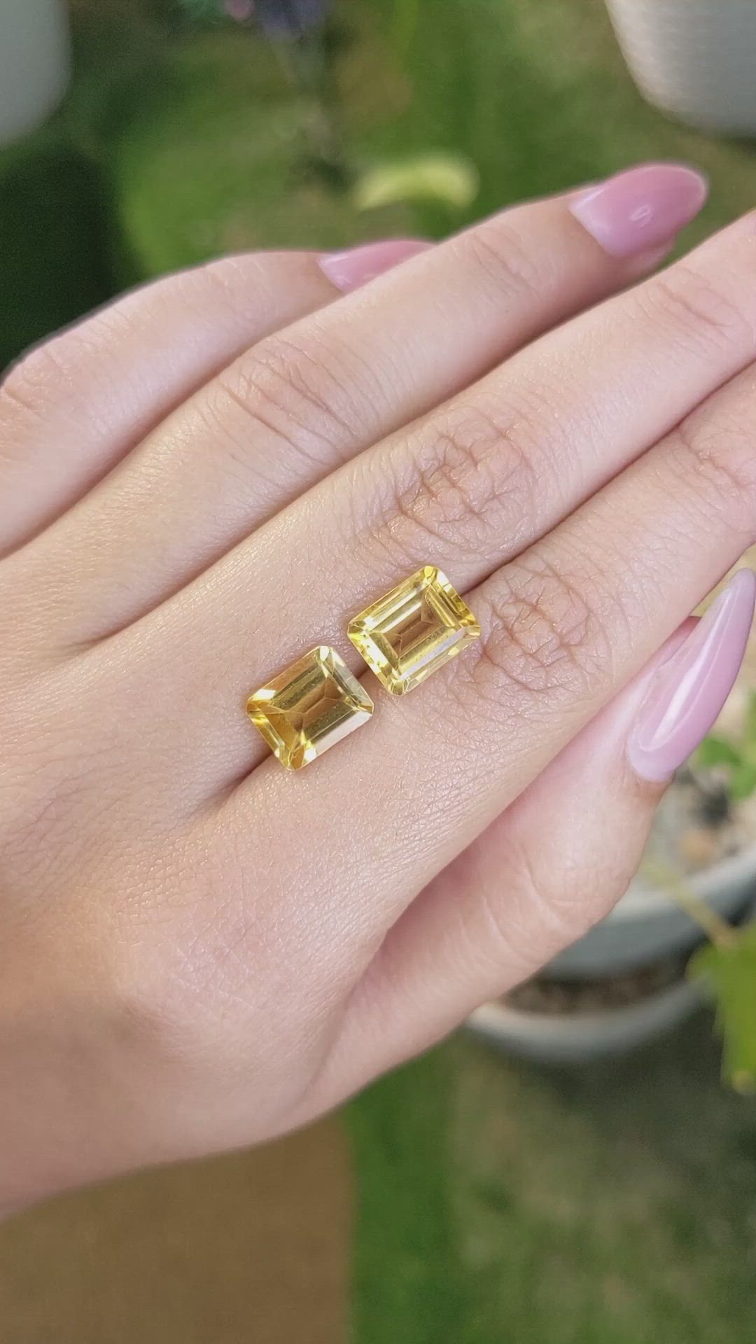 6.05&nbsp;Ct.Tw.Total Carat Weight Citrine Pair from Brazil Size Video