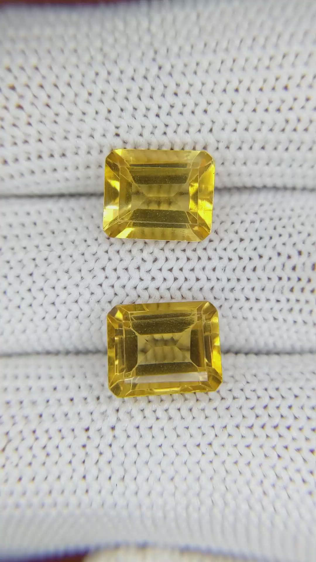 6.05&nbsp;Ct.Tw.Total Carat Weight Citrine Pair from Brazil Size Video