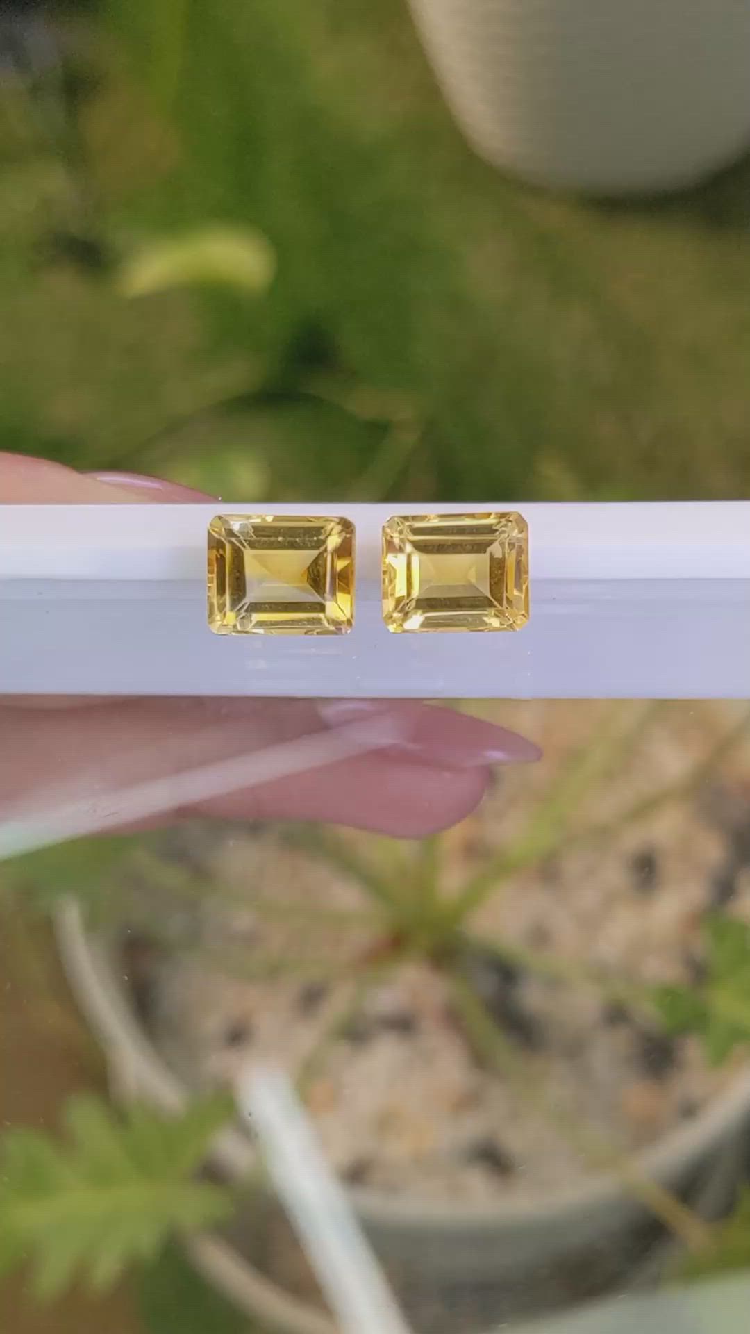 7.11&nbsp;Ct.Tw.Total Carat Weight Citrine Pair from Brazil Size Video