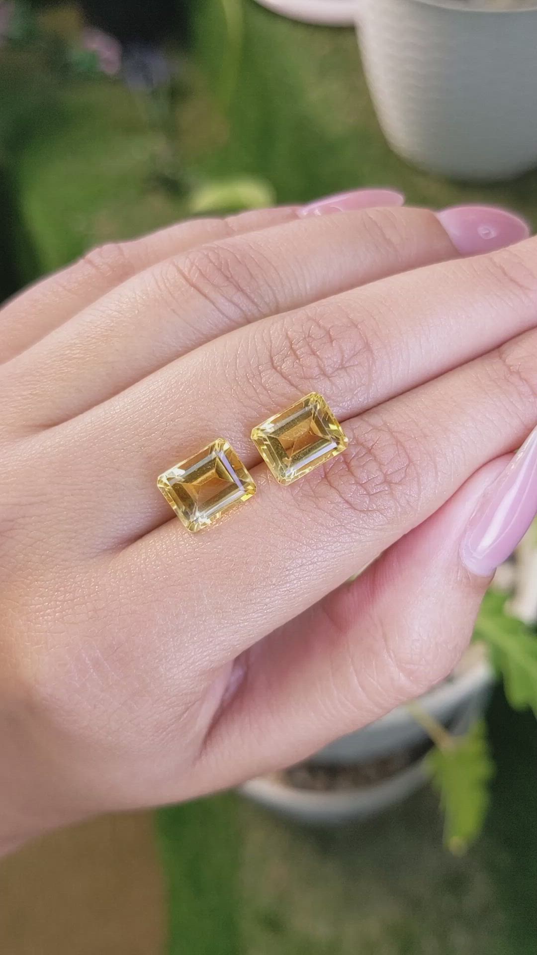 7.11&nbsp;Ct.Tw.Total Carat Weight Citrine Pair from Brazil Size Video