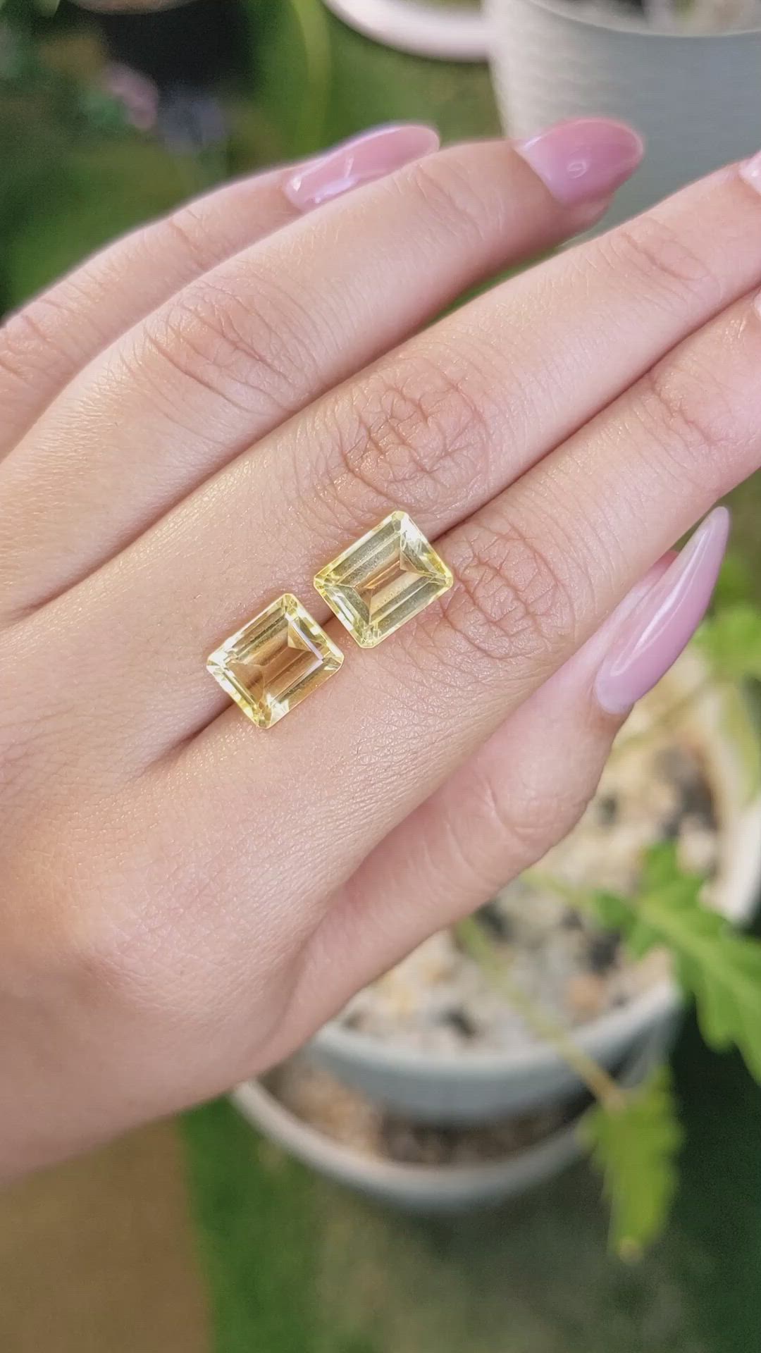 6.57&nbsp;Ct.Tw.Total Carat Weight Citrine Pair from Brazil Size Video