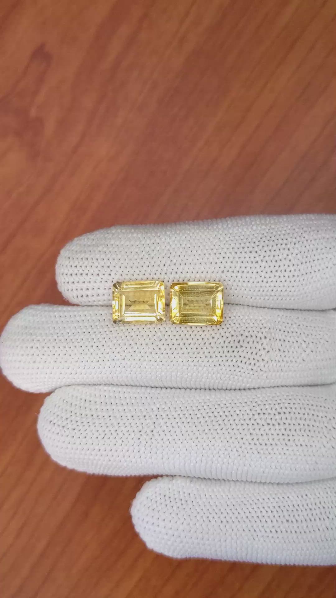 6.57&nbsp;Ct.Tw.Total Carat Weight Citrine Pair from Brazil Size Video