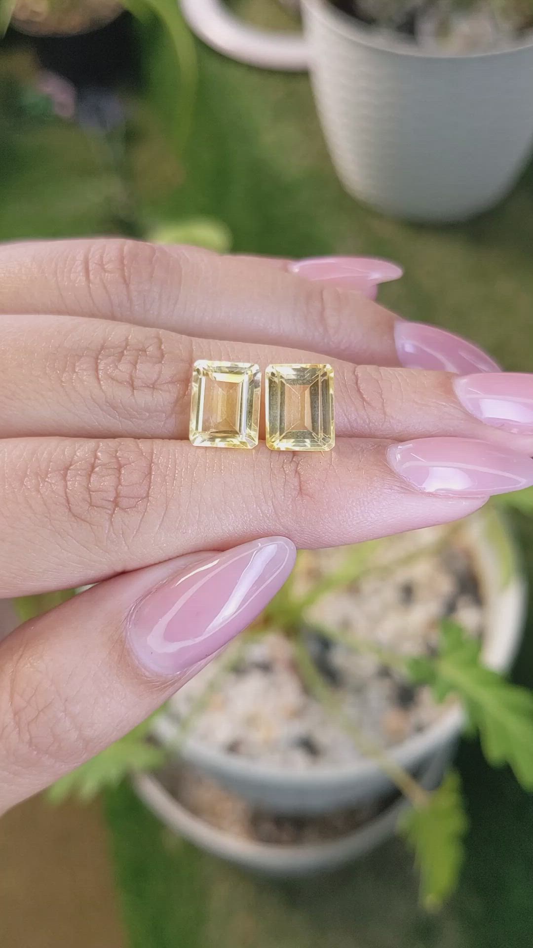 6.57&nbsp;Ct.Tw.Total Carat Weight Citrine Pair from Brazil Size Video