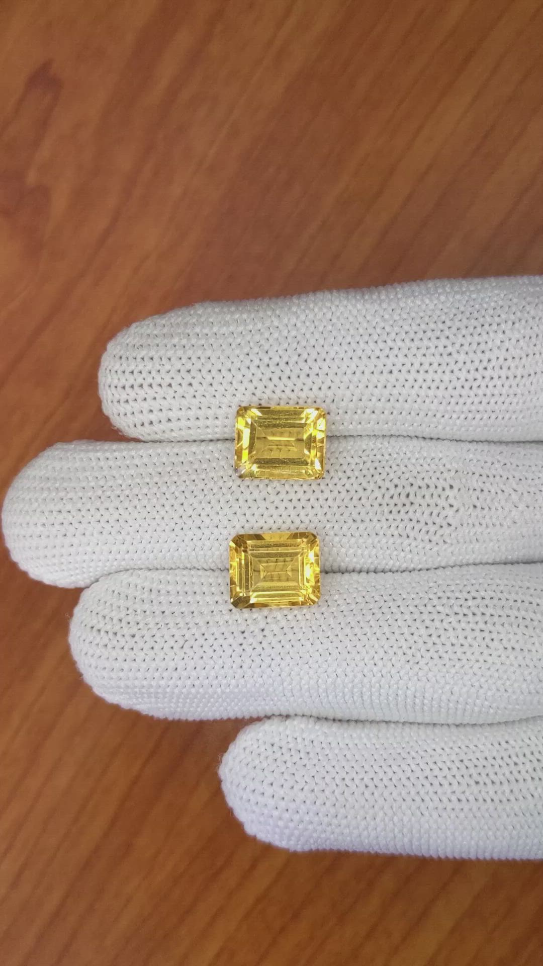 7.40&nbsp;Ct.Tw.Total Carat Weight Citrine Pair from Brazil Size Video