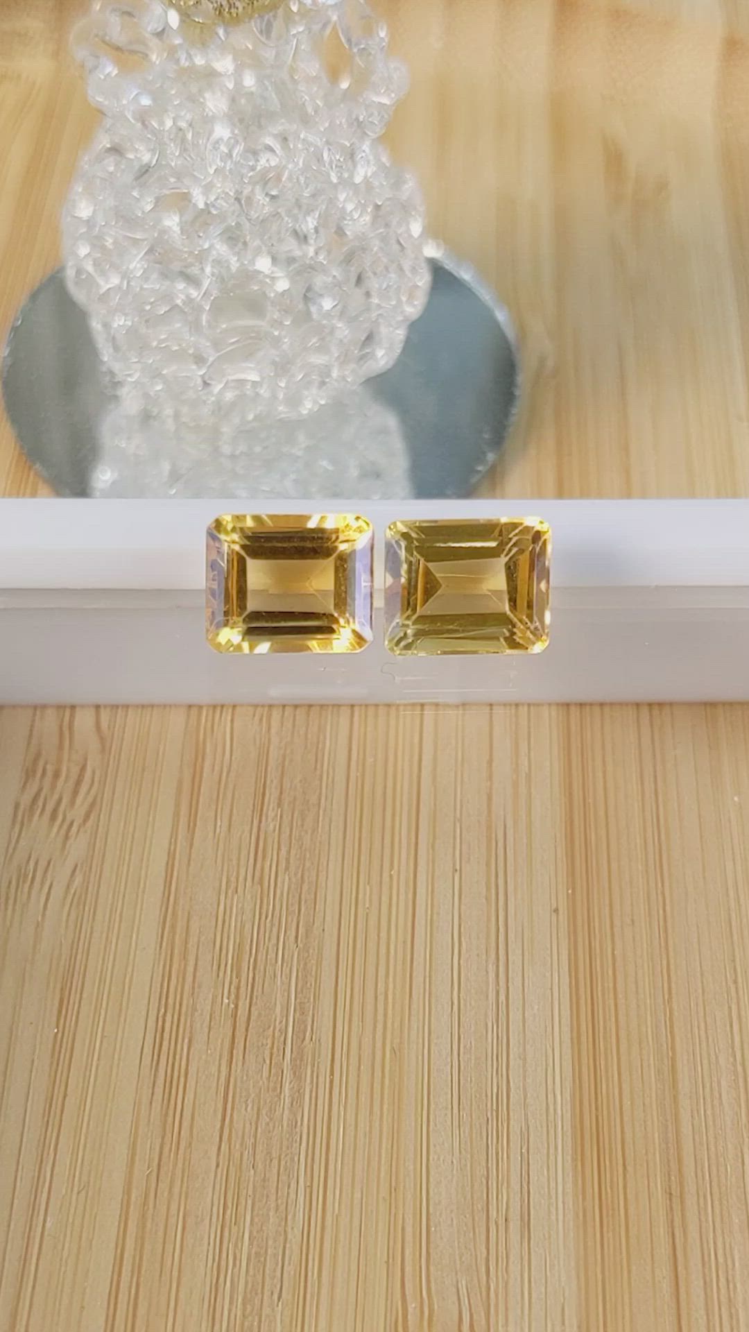 7.40&nbsp;Ct.Tw.Total Carat Weight Citrine Pair from Brazil Size Video
