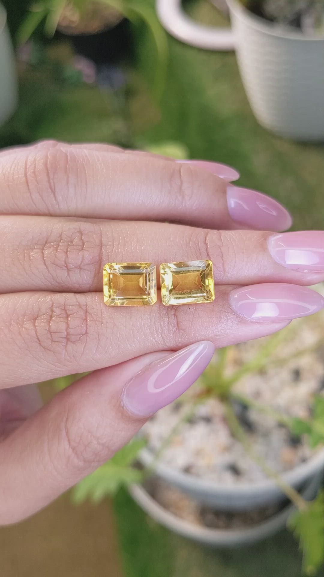 7.40&nbsp;Ct.Tw.Total Carat Weight Citrine Pair from Brazil Size Video