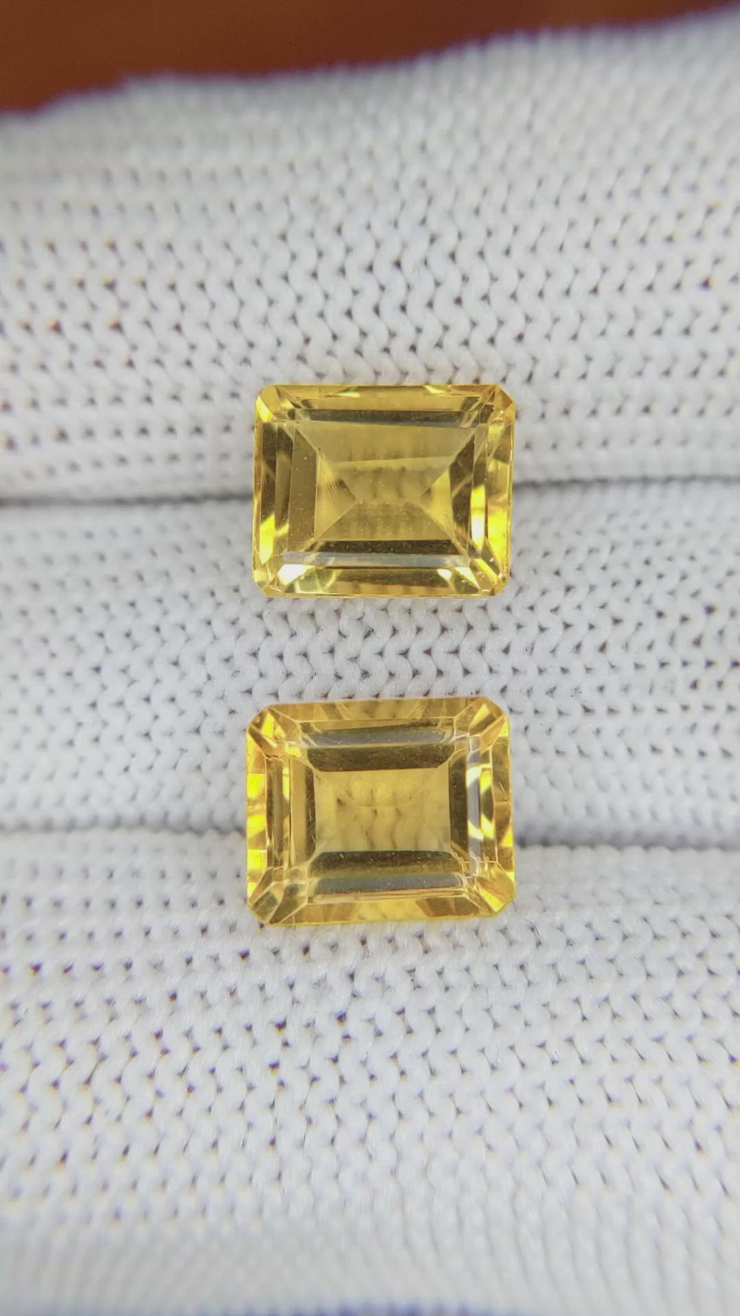 7.40&nbsp;Ct.Tw.Total Carat Weight Citrine Pair from Brazil Size Video