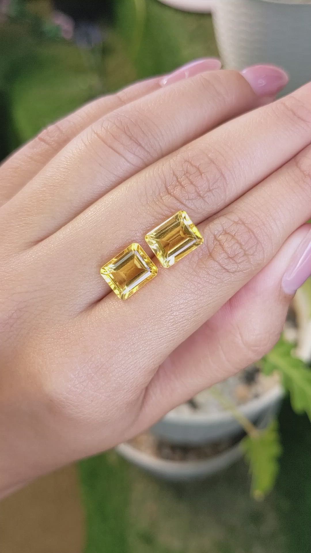 7.40&nbsp;Ct.Tw.Total Carat Weight Citrine Pair from Brazil Size Video