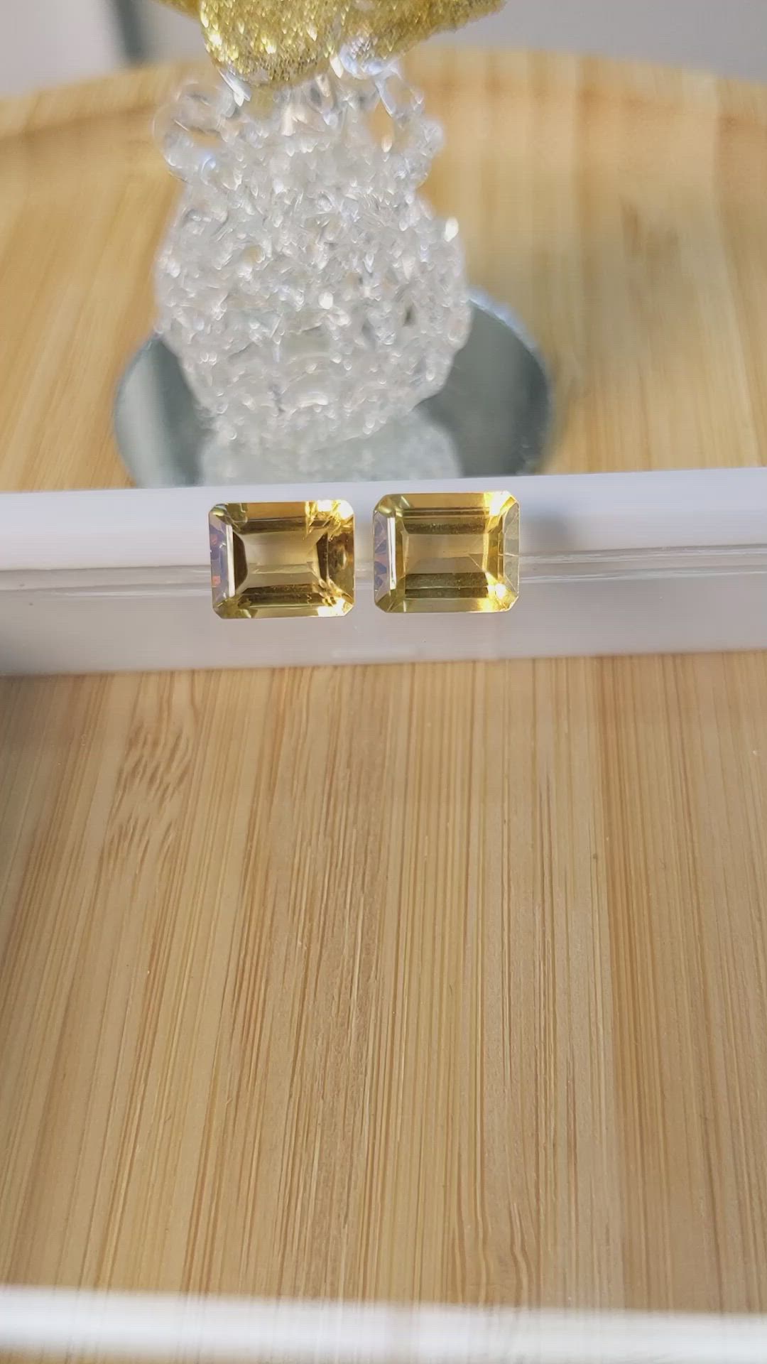 6.17&nbsp;Ct.Tw.Total Carat Weight Citrine Pair from Brazil Size Video