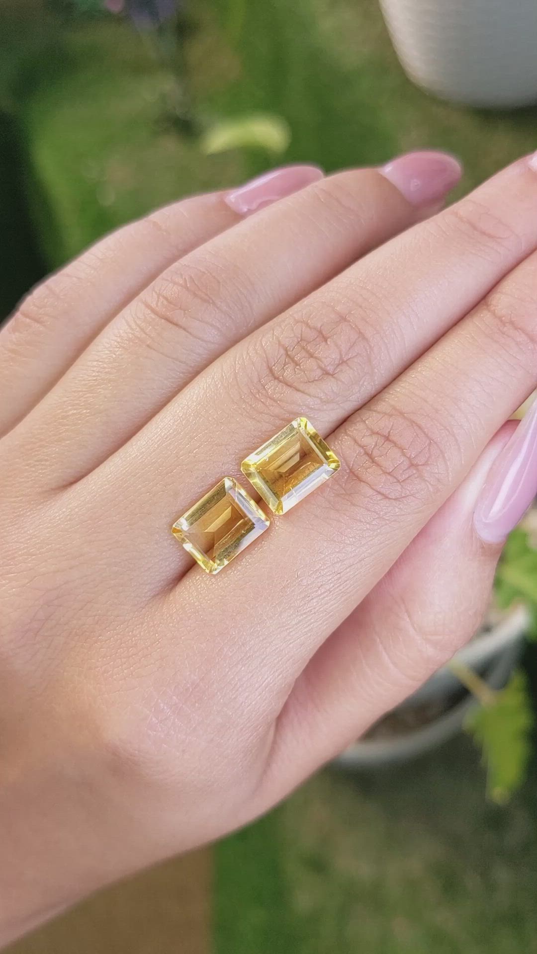 5.62&nbsp;Ct.Tw.Total Carat Weight Citrine Pair from Brazil Size Video