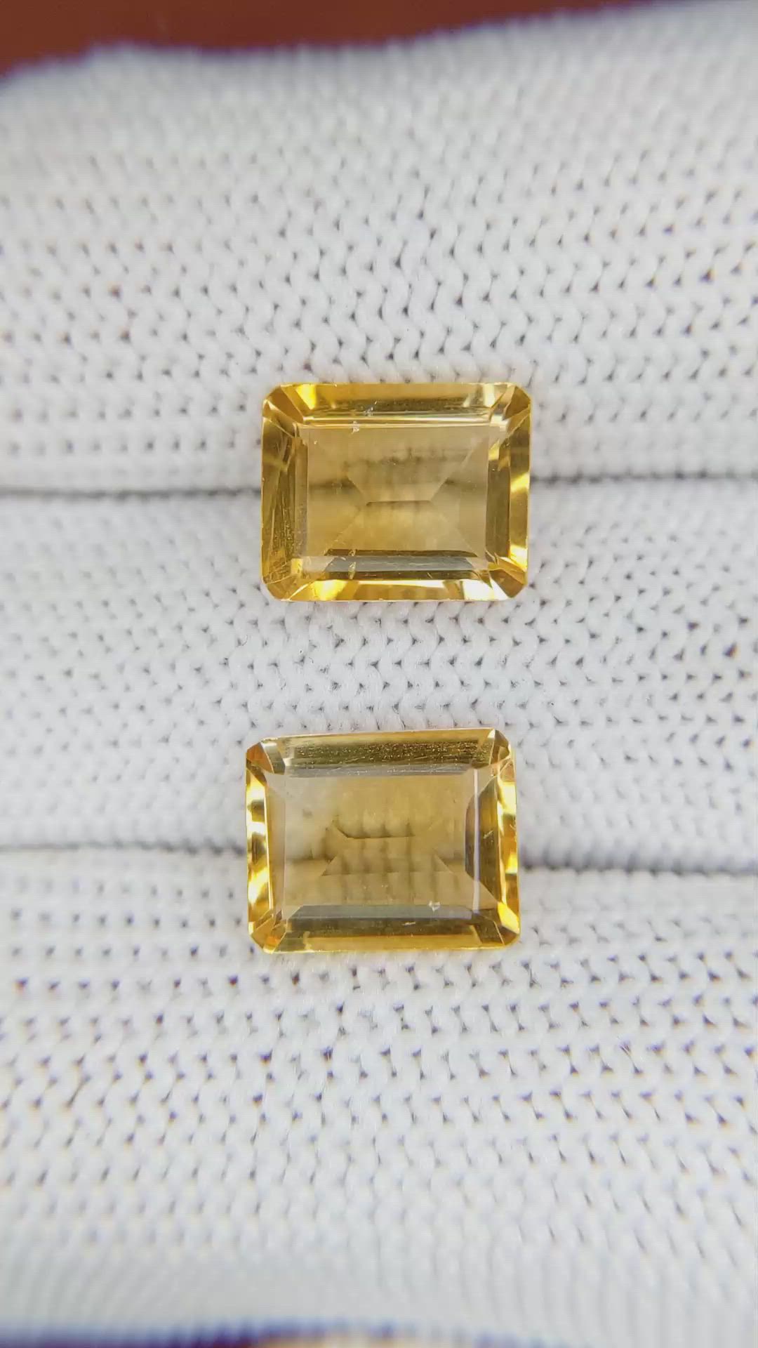 5.62&nbsp;Ct.Tw.Total Carat Weight Citrine Pair from Brazil Size Video
