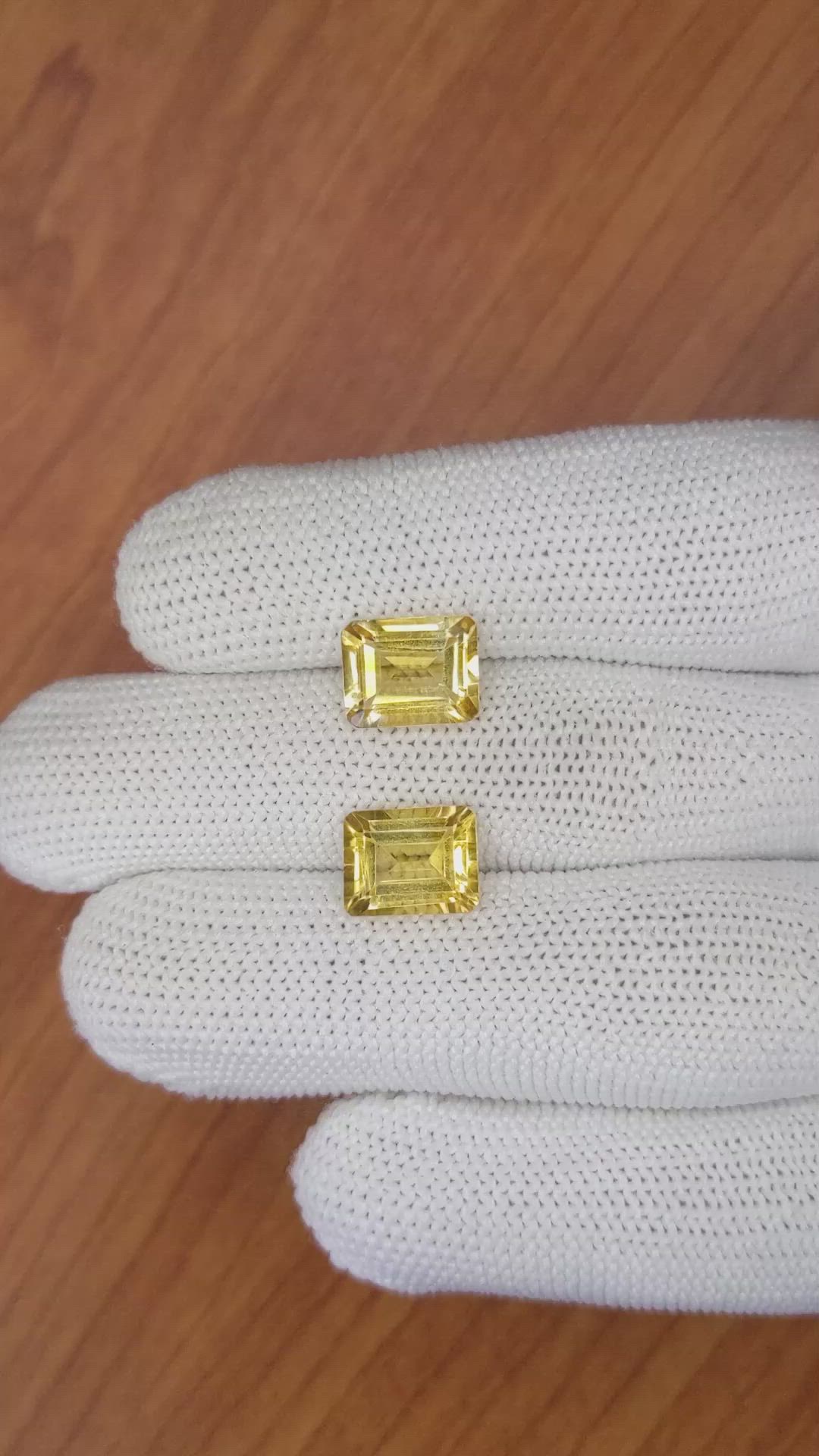 5.78&nbsp;Ct.Tw.Total Carat Weight Citrine Pair from Brazil Size Video