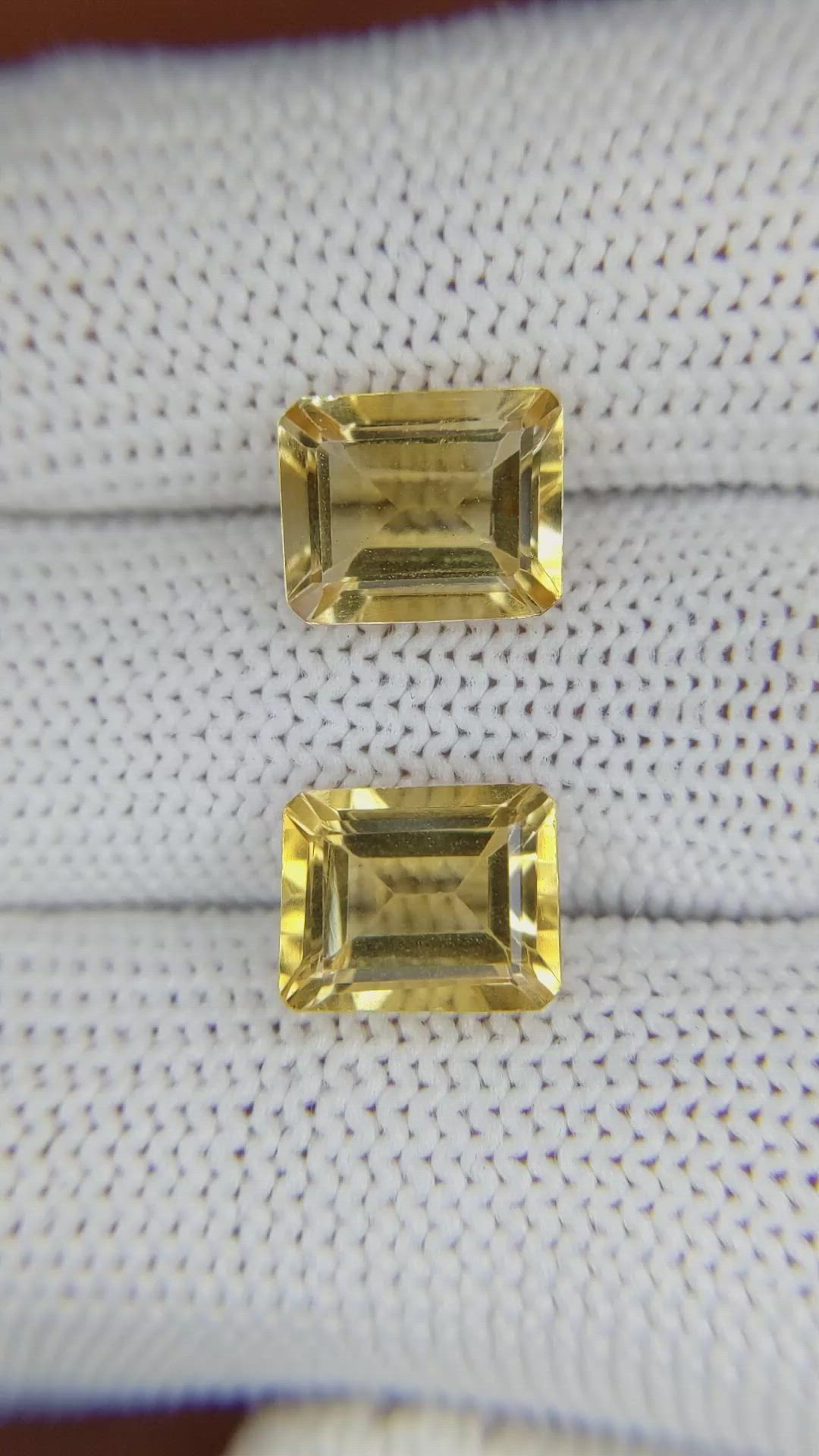 5.78&nbsp;Ct.Tw.Total Carat Weight Citrine Pair from Brazil Size Video