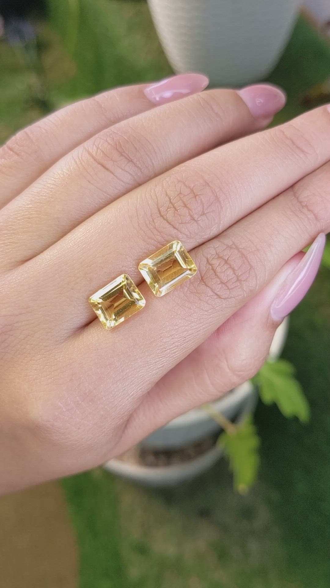 5.78&nbsp;Ct.Tw.Total Carat Weight Citrine Pair from Brazil Size Video