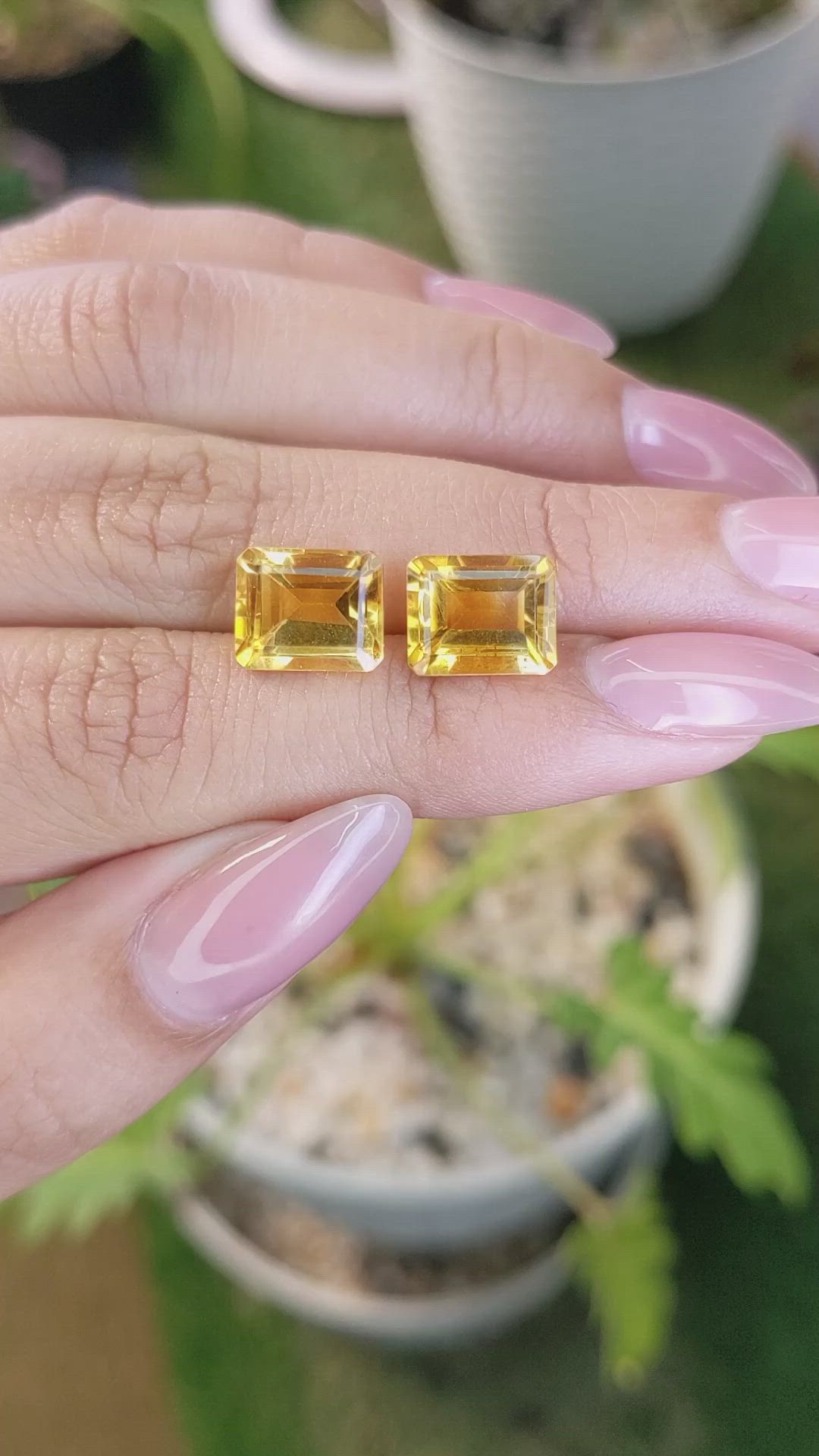 6.92&nbsp;Ct.Tw.Total Carat Weight Citrine Pair from Brazil Size Video