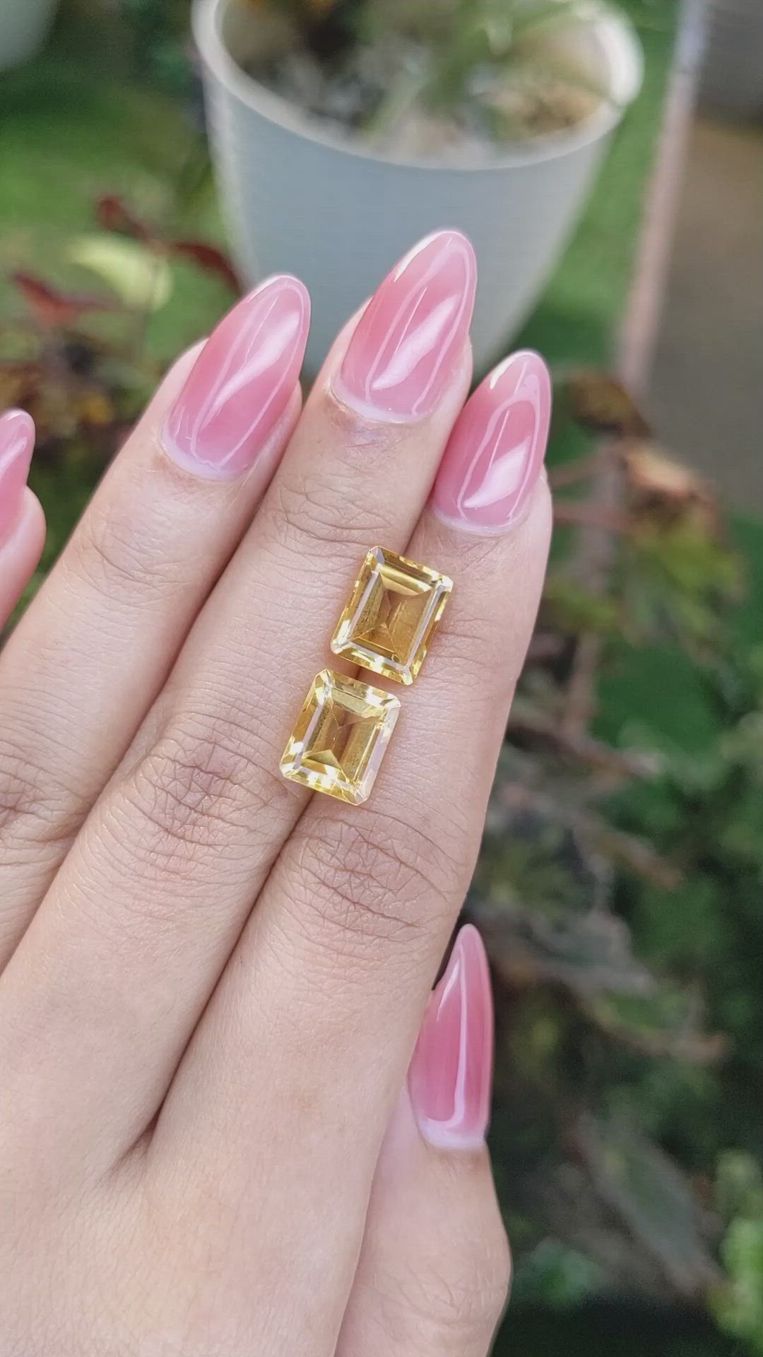 6.82&nbsp;Ct.Tw.Total Carat Weight Citrine Pair from Brazil Size Video