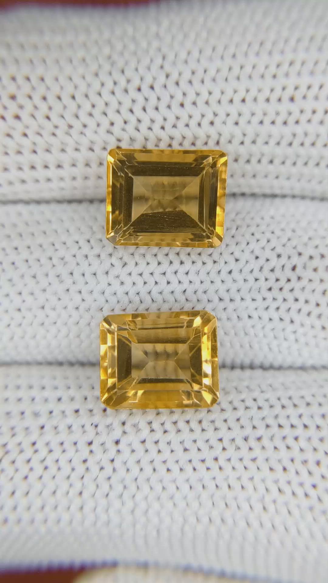 6.82&nbsp;Ct.Tw.Total Carat Weight Citrine Pair from Brazil Size Video