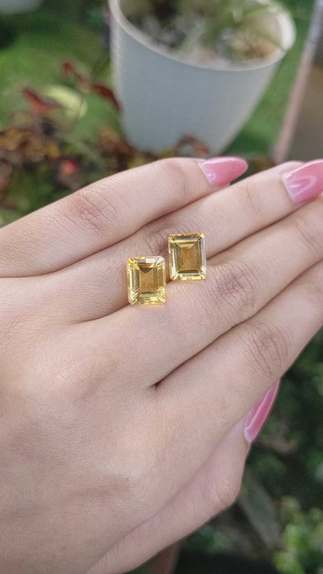 6.82&nbsp;Ct.Tw.Total Carat Weight Citrine Pair from Brazil Size Video