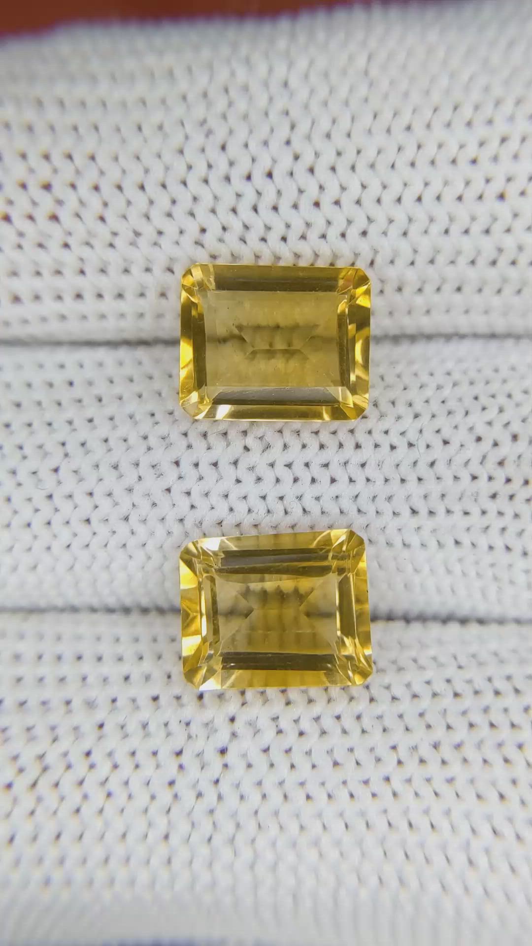5.53&nbsp;Ct.Tw.Total Carat Weight Citrine Pair from Brazil Size Video