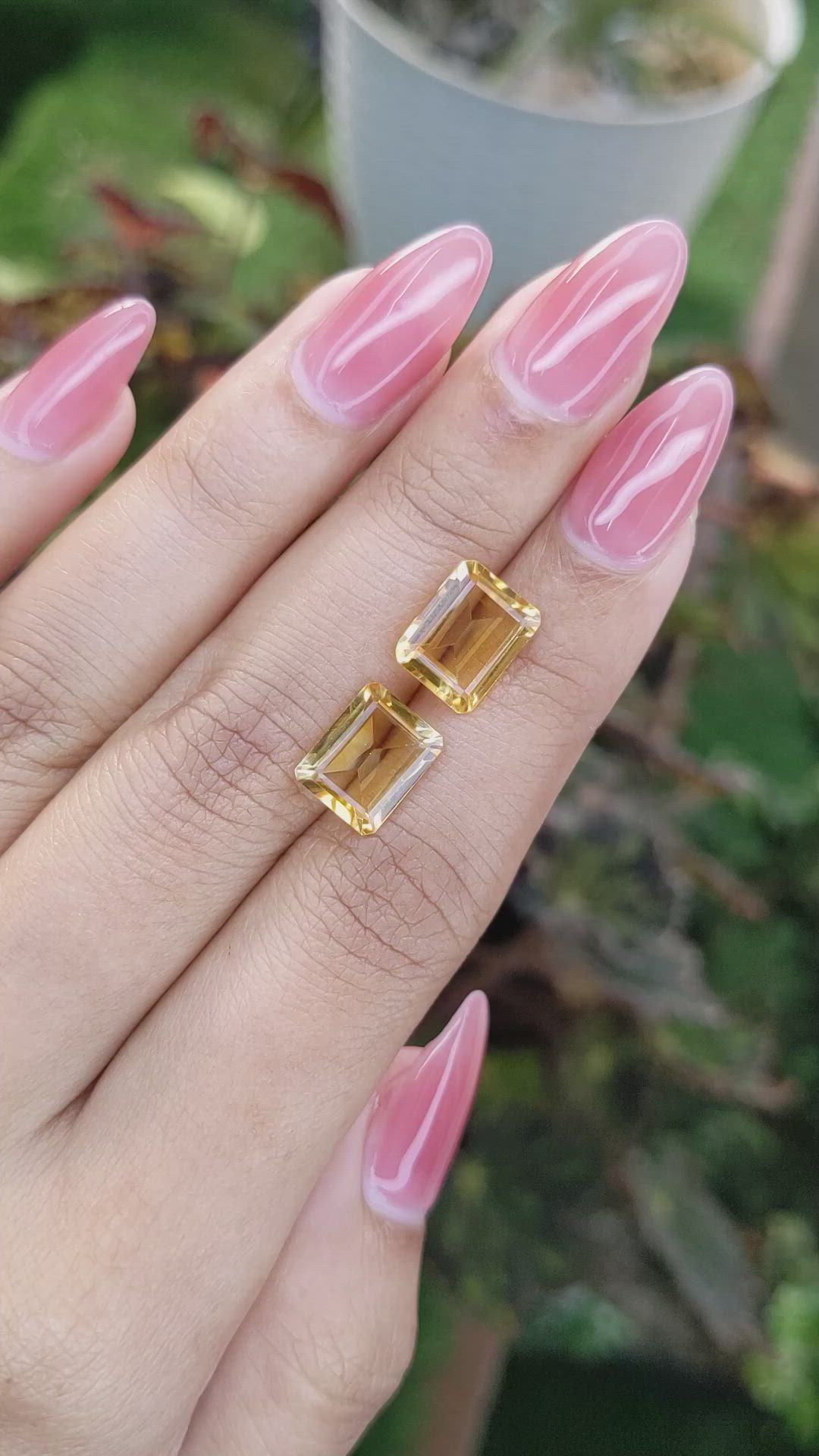 5.39&nbsp;Ct.Tw.Total Carat Weight Citrine Pair from Brazil Size Video