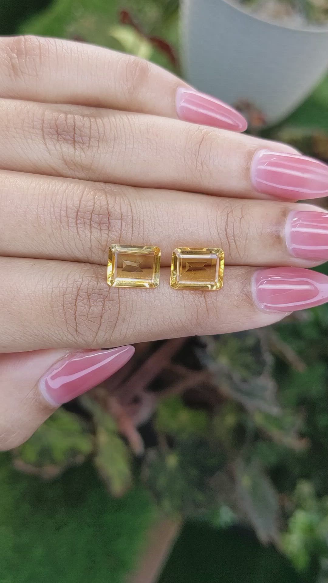 5.39&nbsp;Ct.Tw.Total Carat Weight Citrine Pair from Brazil Size Video