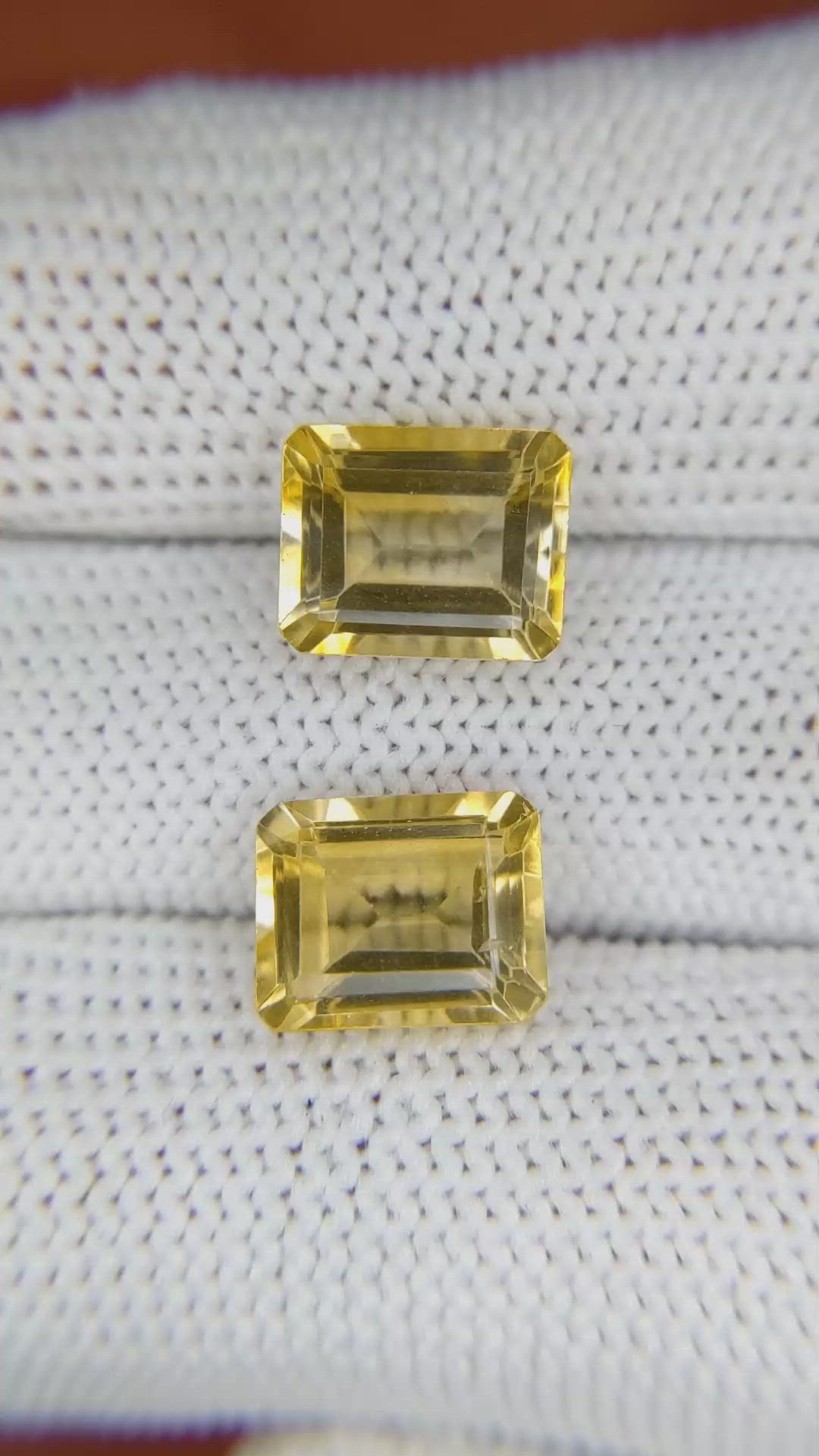 6.28 Ct.Tw.Total Carat Weight Citrine Pair from Brazil Size Video