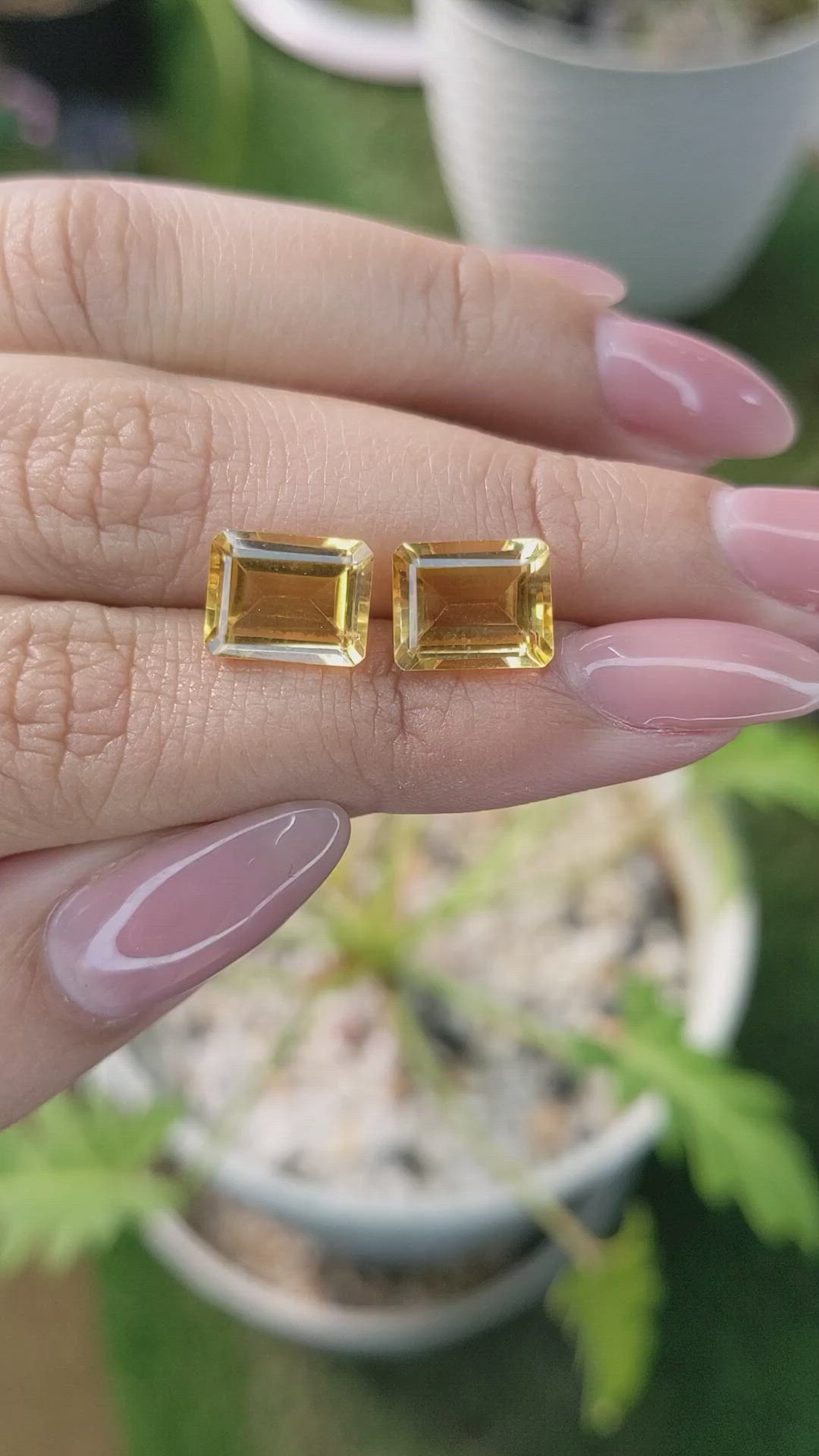 6.24&nbsp;Ct.Tw.Total Carat Weight Citrine Pair from Brazil Size Video