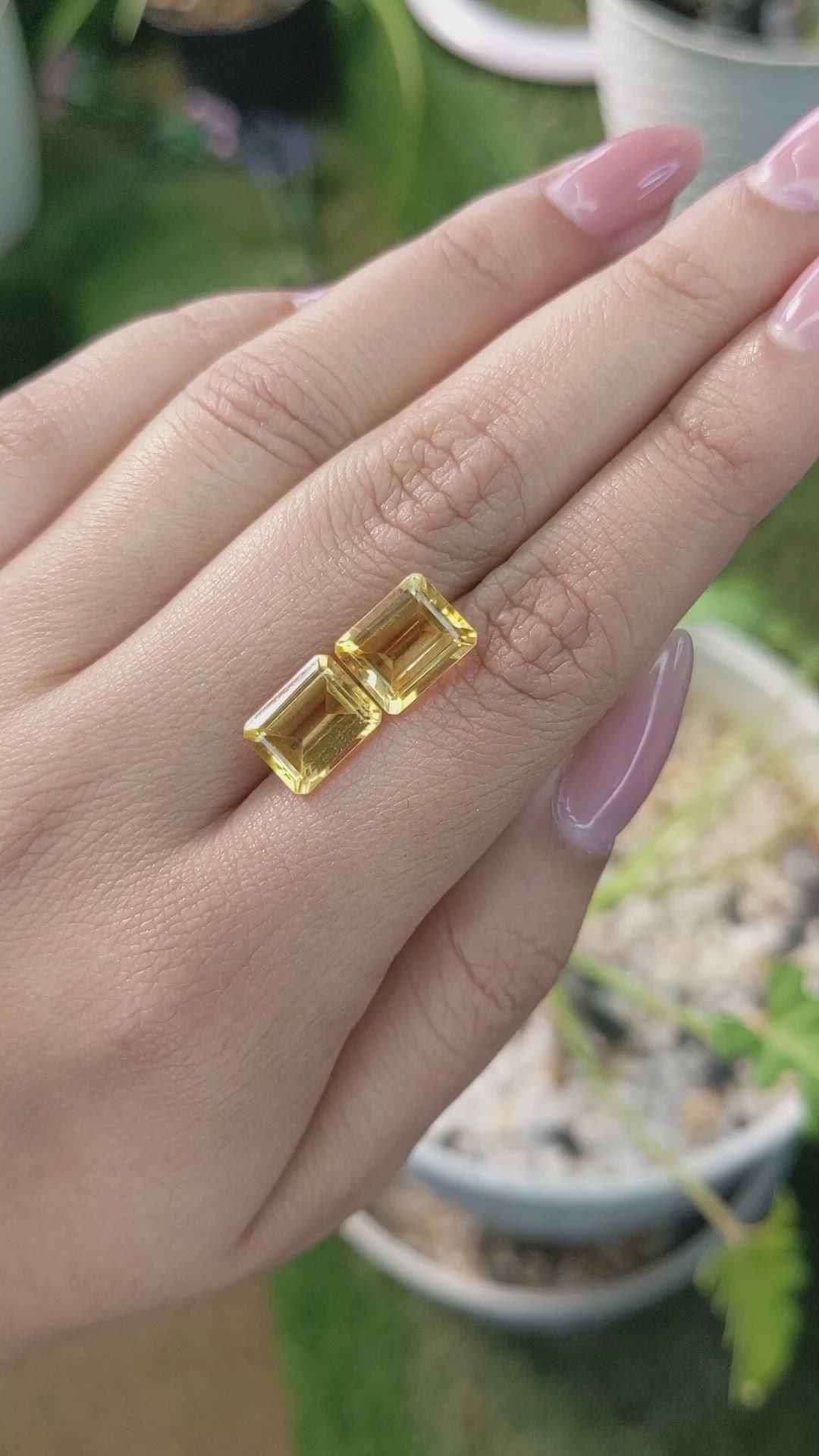 6.24&nbsp;Ct.Tw.Total Carat Weight Citrine Pair from Brazil Size Video