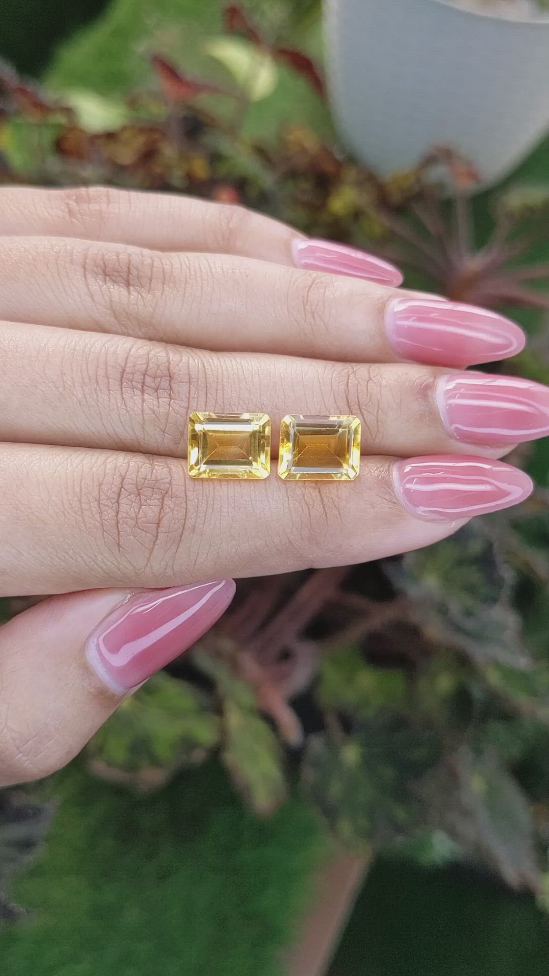 6.65&nbsp;Ct.Tw.Total Carat Weight Citrine Pair from Brazil Size Video