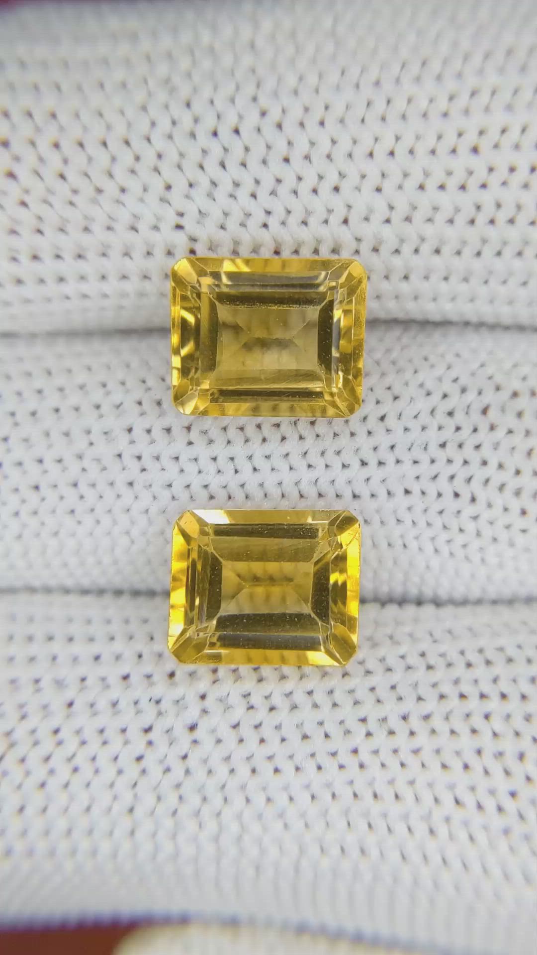 6.65&nbsp;Ct.Tw.Total Carat Weight Citrine Pair from Brazil Size Video