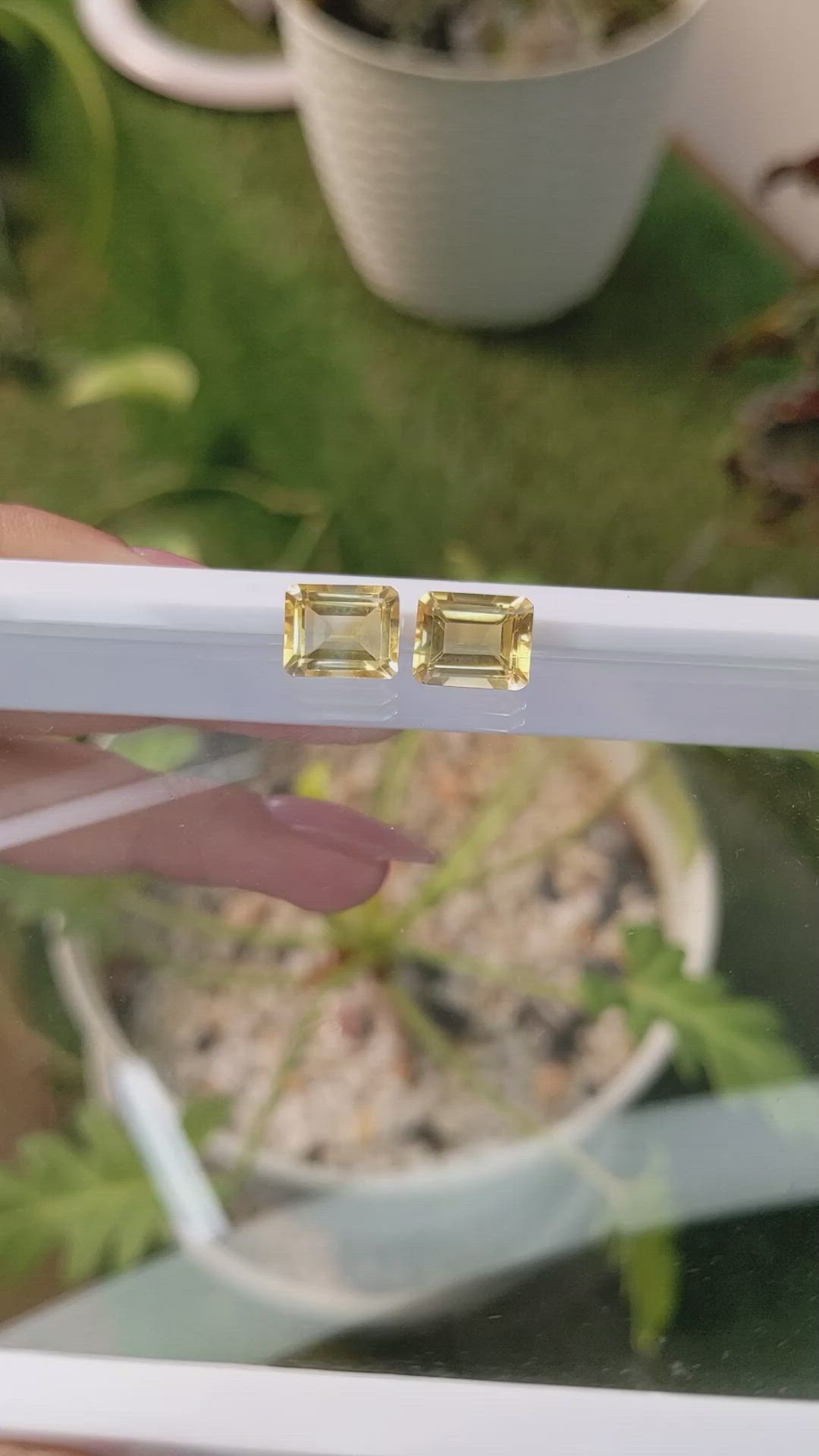 6.69&nbsp;Ct.Tw.Total Carat Weight Citrine Pair from Brazil Size Video