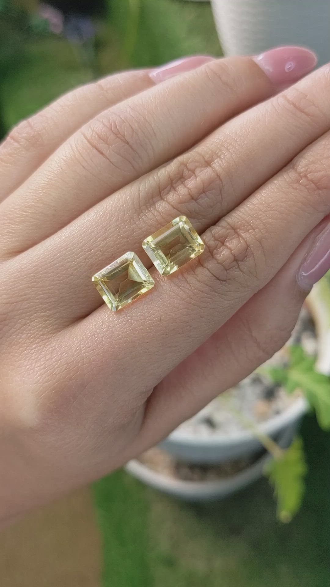 6.69&nbsp;Ct.Tw.Total Carat Weight Citrine Pair from Brazil Size Video