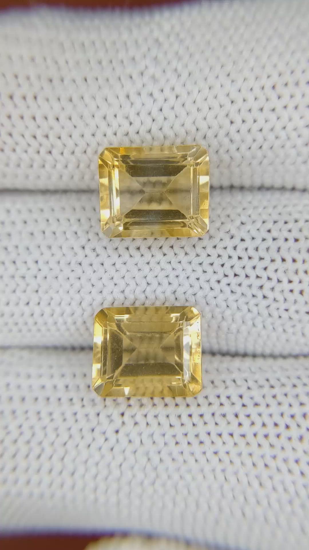 6.69&nbsp;Ct.Tw.Total Carat Weight Citrine Pair from Brazil Size Video