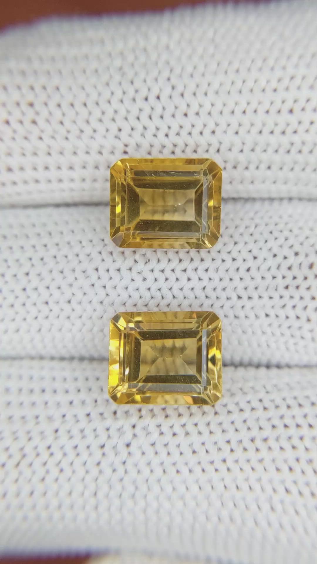 6.81&nbsp;Ct.Tw.Total Carat Weight Citrine Pair from Brazil Size Video