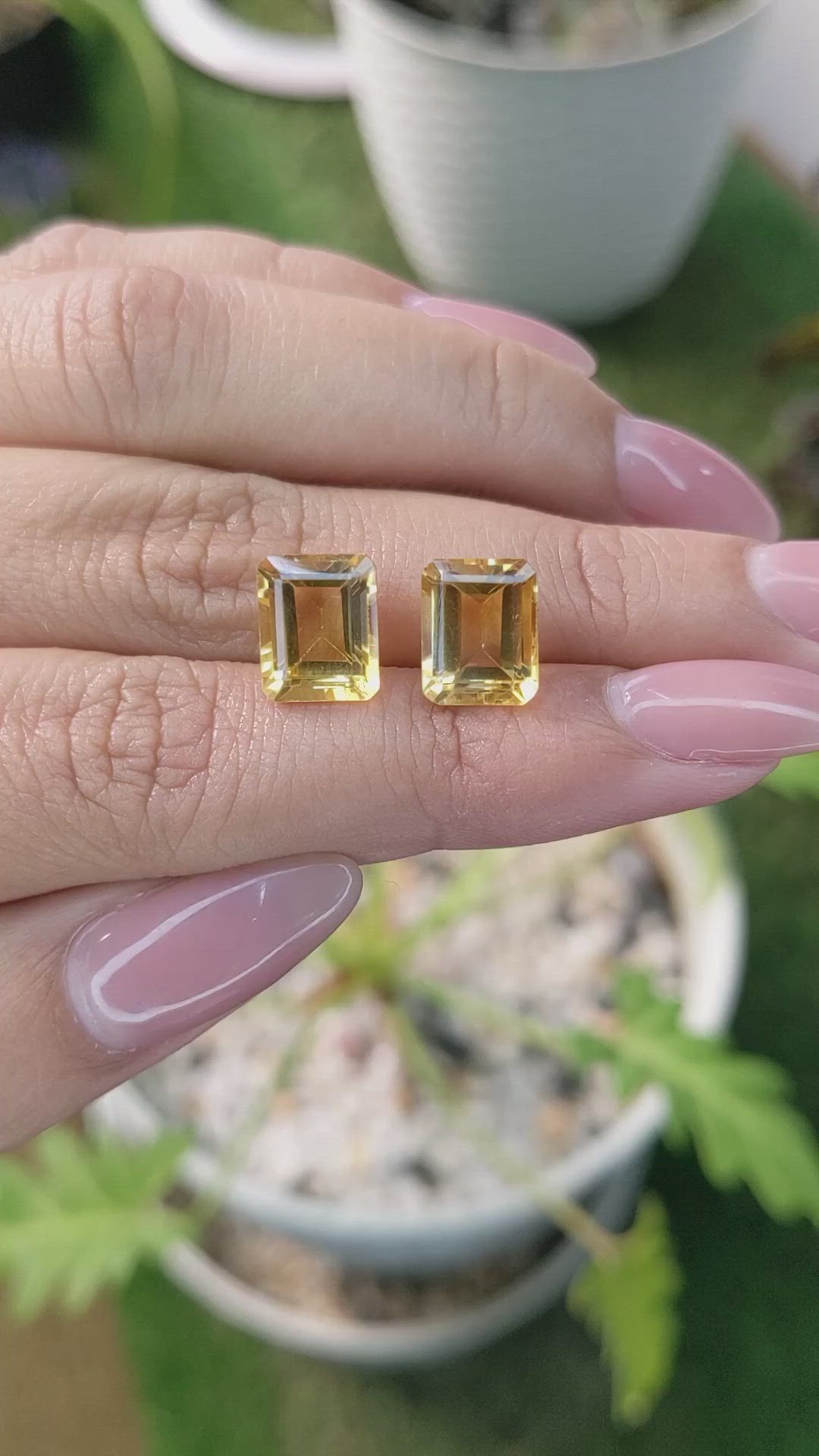 6.81&nbsp;Ct.Tw.Total Carat Weight Citrine Pair from Brazil Size Video