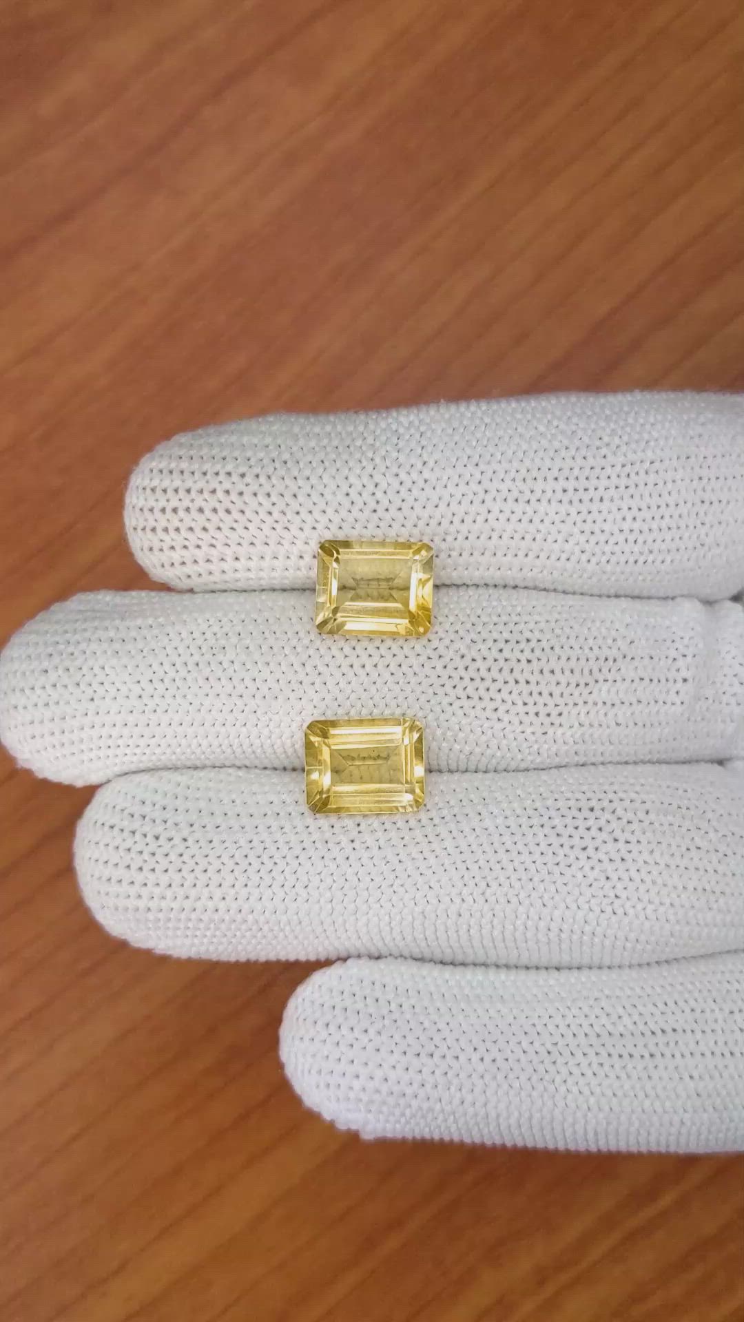 6.15&nbsp;Ct.Tw.Total Carat Weight Citrine Pair from Brazil Size Video