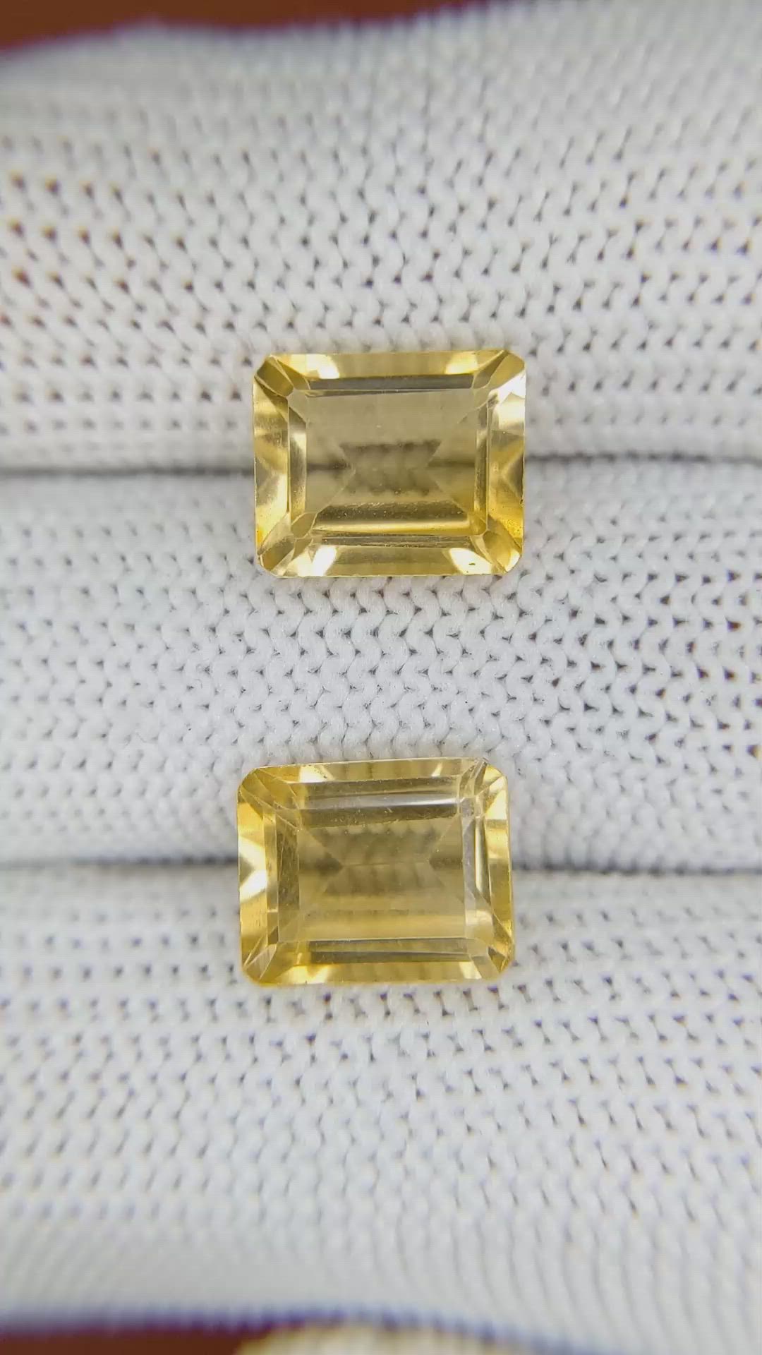 6.15&nbsp;Ct.Tw.Total Carat Weight Citrine Pair from Brazil Size Video