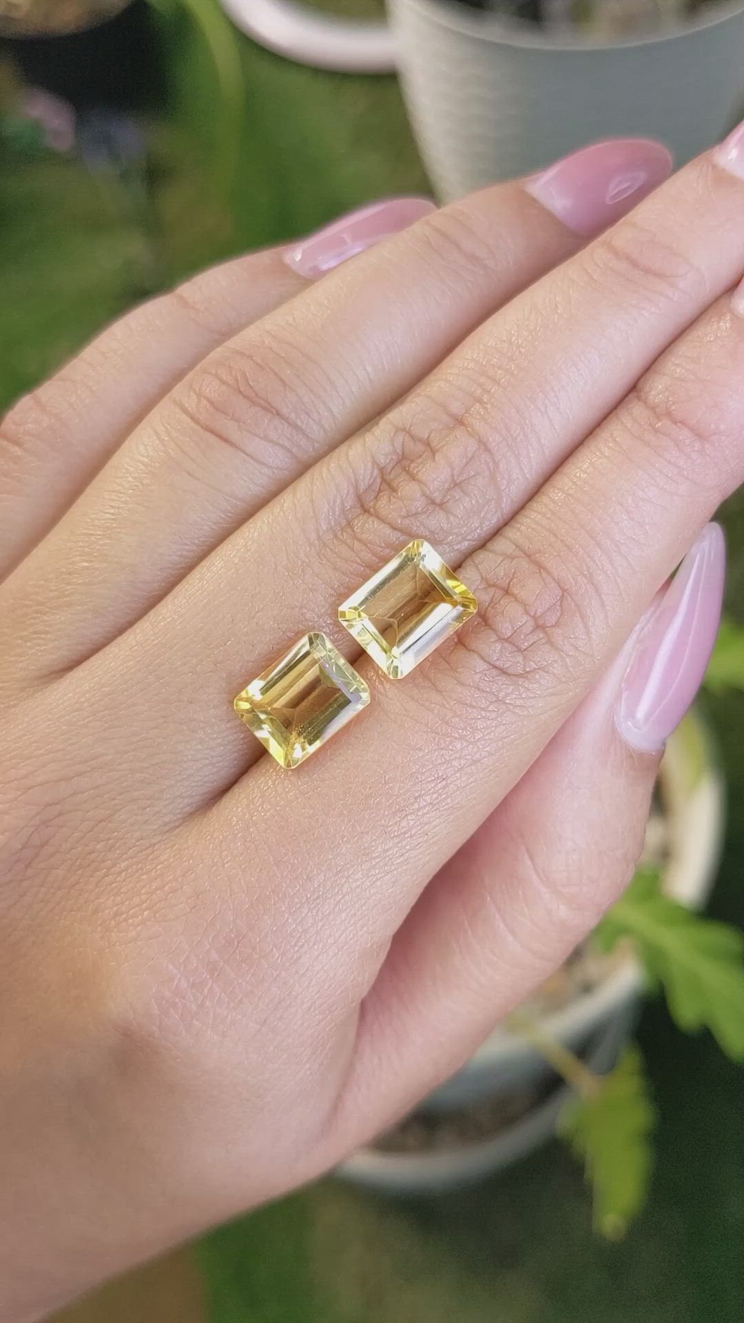 6.15&nbsp;Ct.Tw.Total Carat Weight Citrine Pair from Brazil Size Video