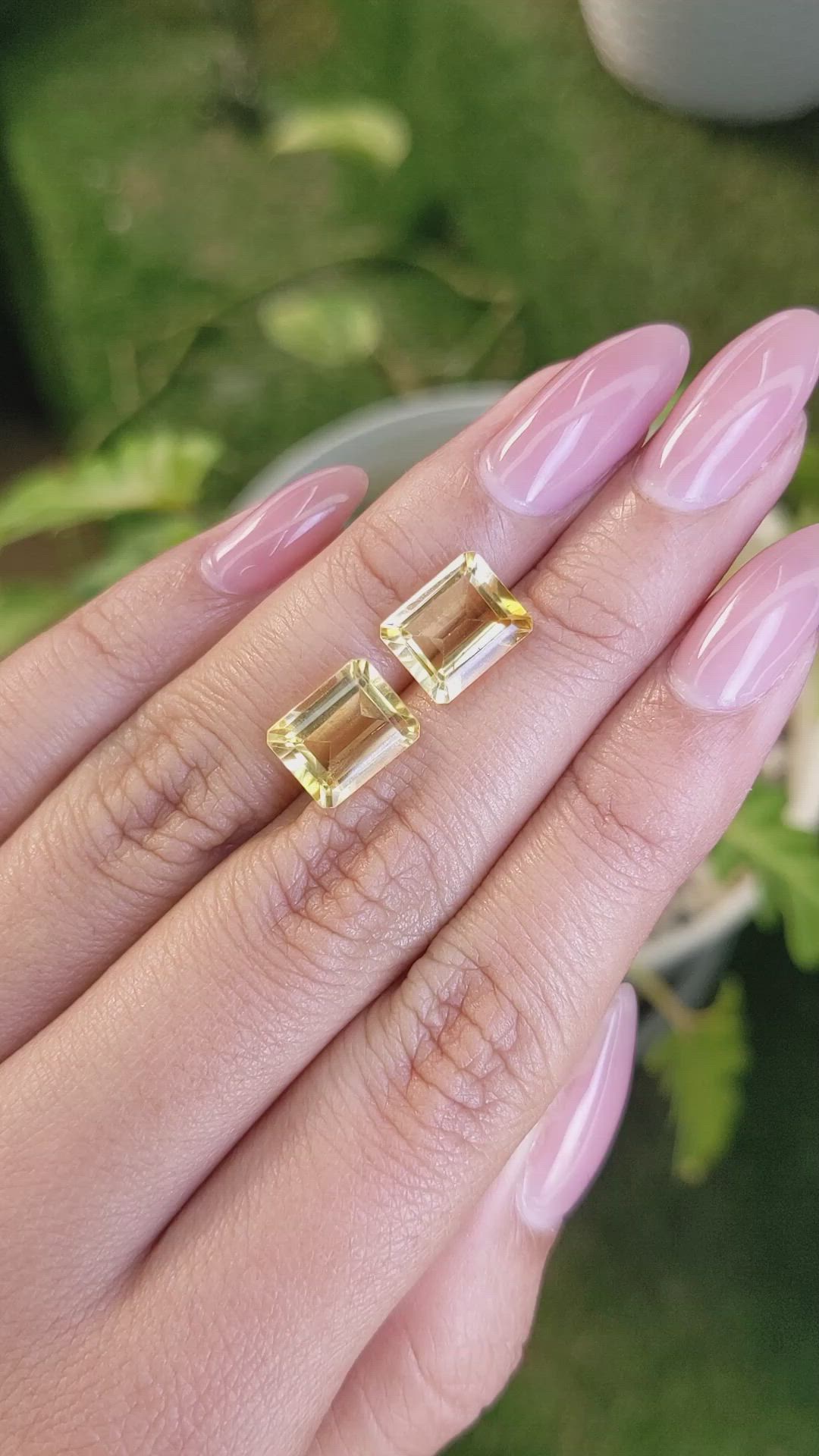 6.15&nbsp;Ct.Tw.Total Carat Weight Citrine Pair from Brazil Size Video